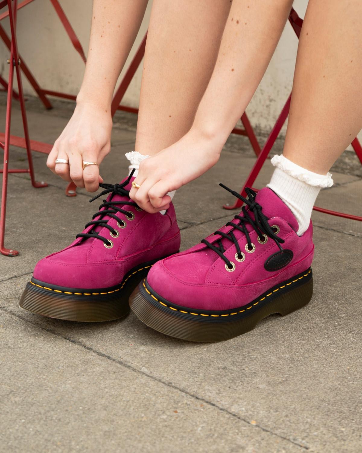 BUZZ 5-EYE MILLED NUBUCK SHOES in Pink
