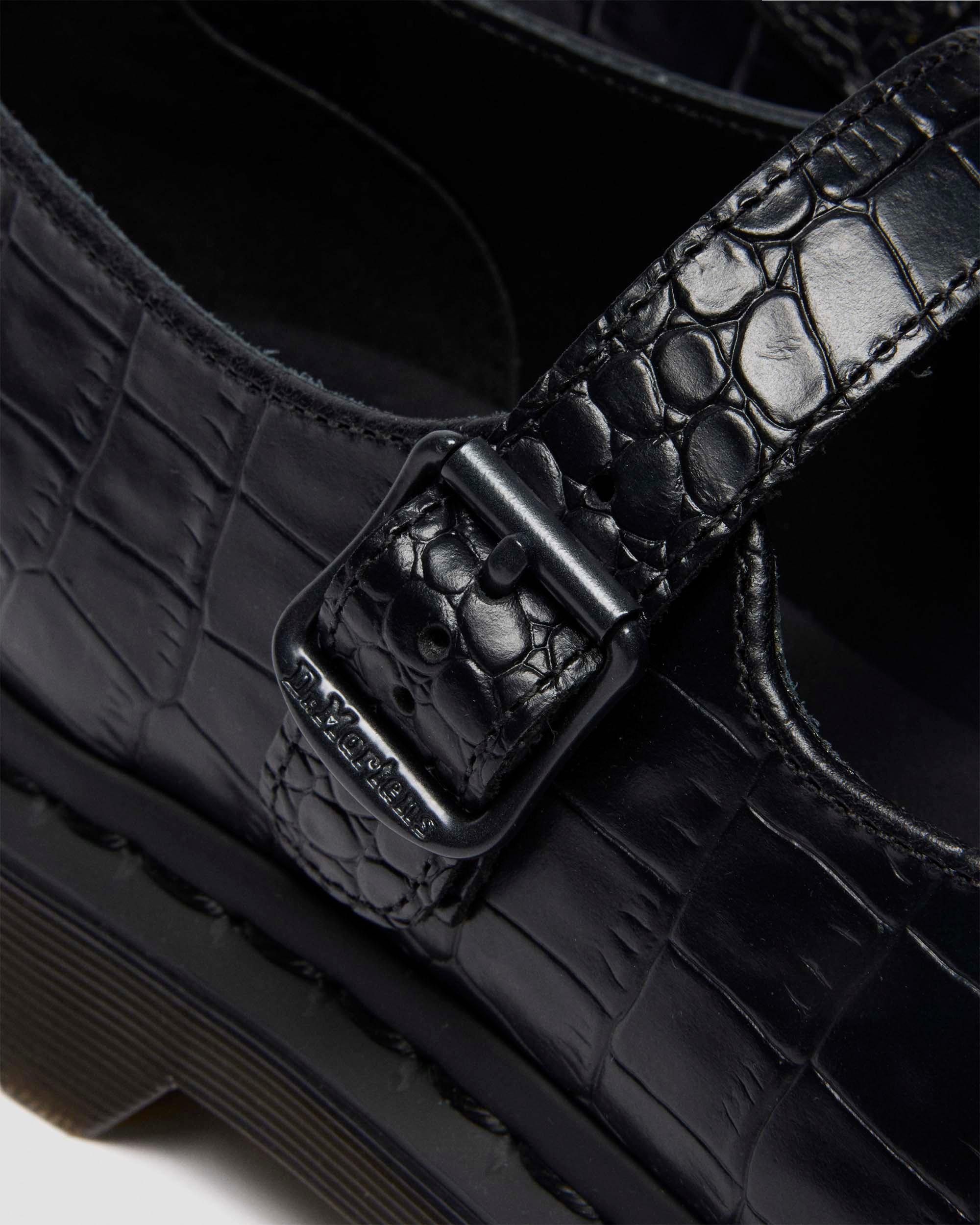 Elphie Mary Jane-sko i præget læder in Sort