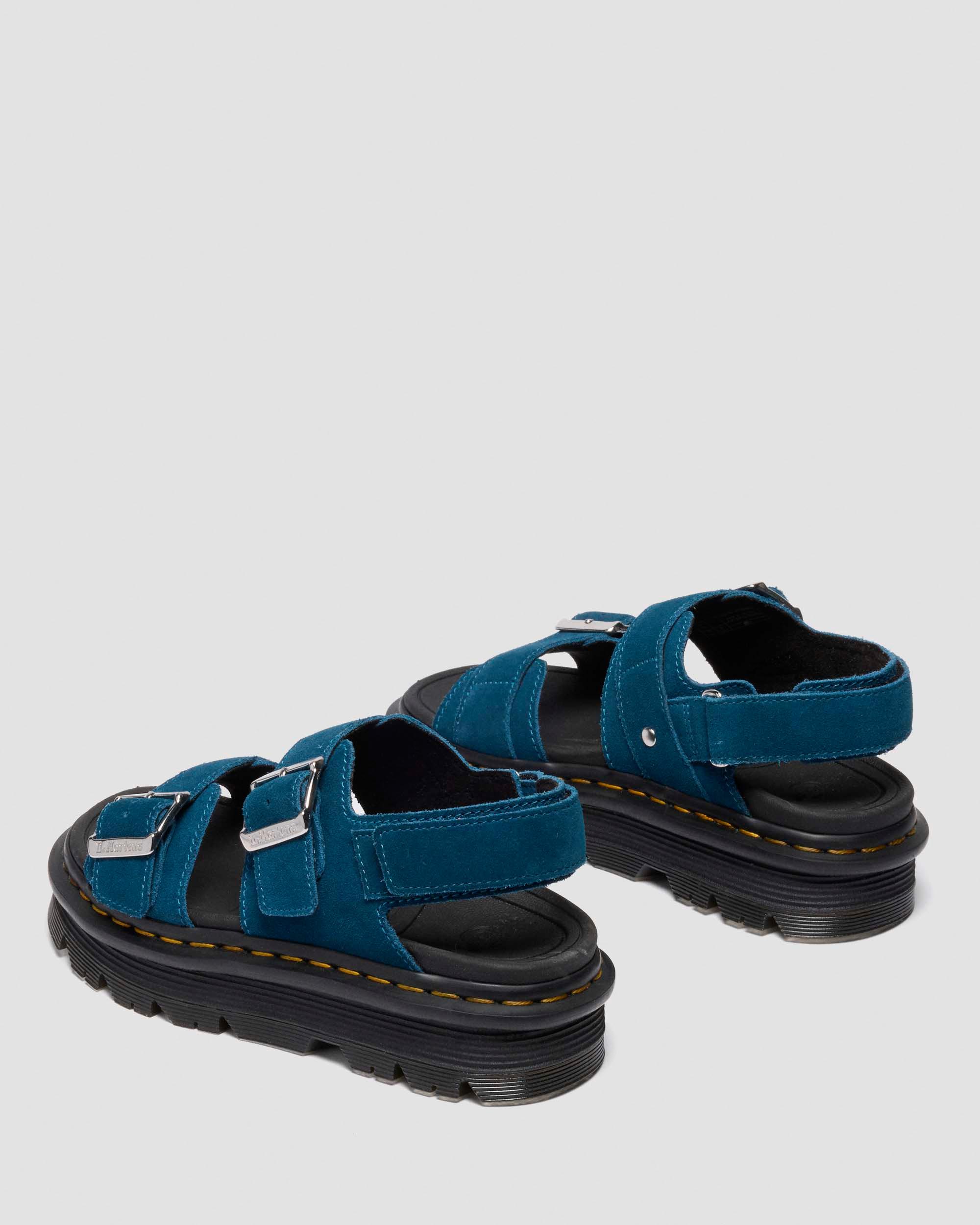 Zebzag Suede Sandals in Blue