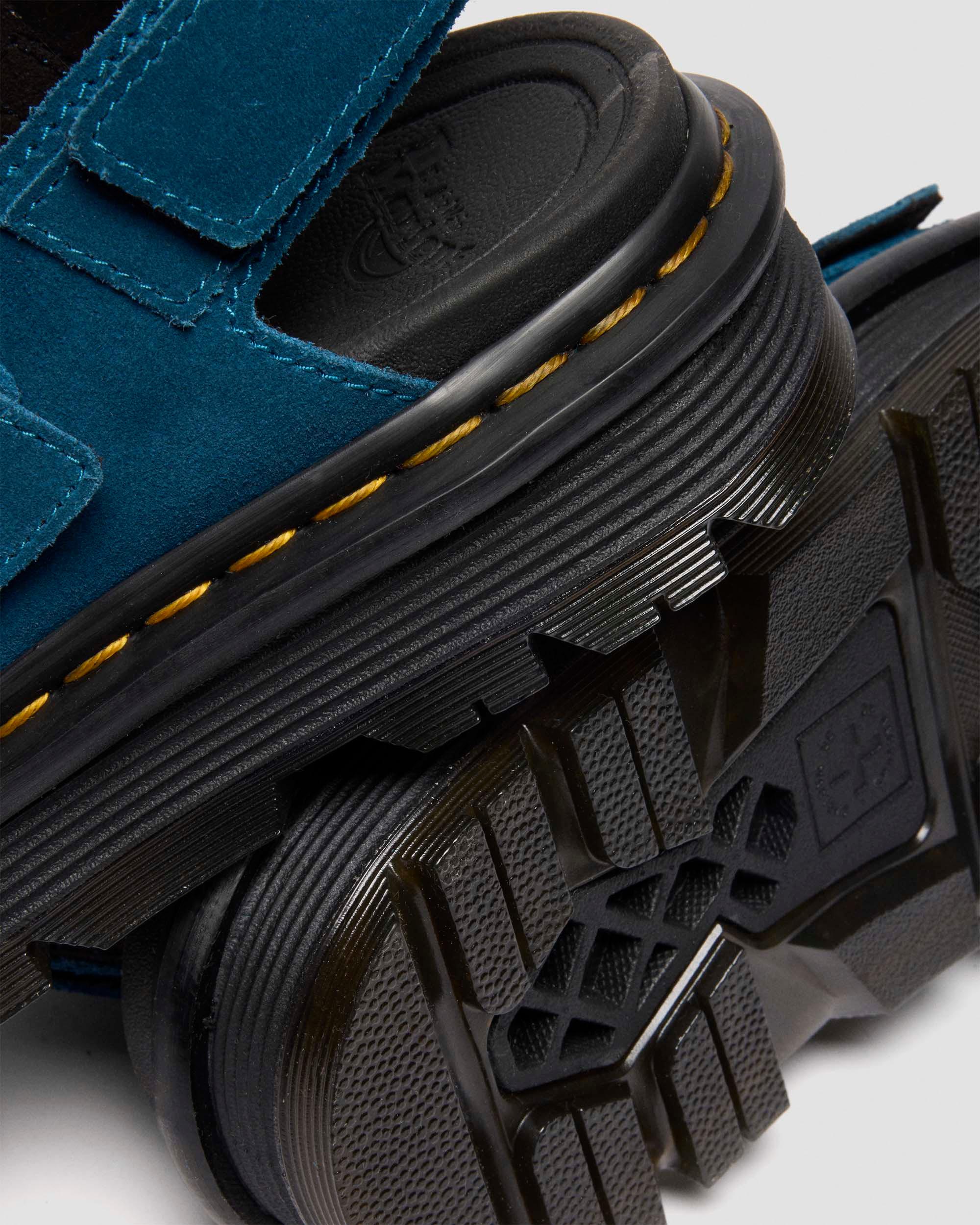 Zebzag Suede Sandals in Blue | Dr. Martens