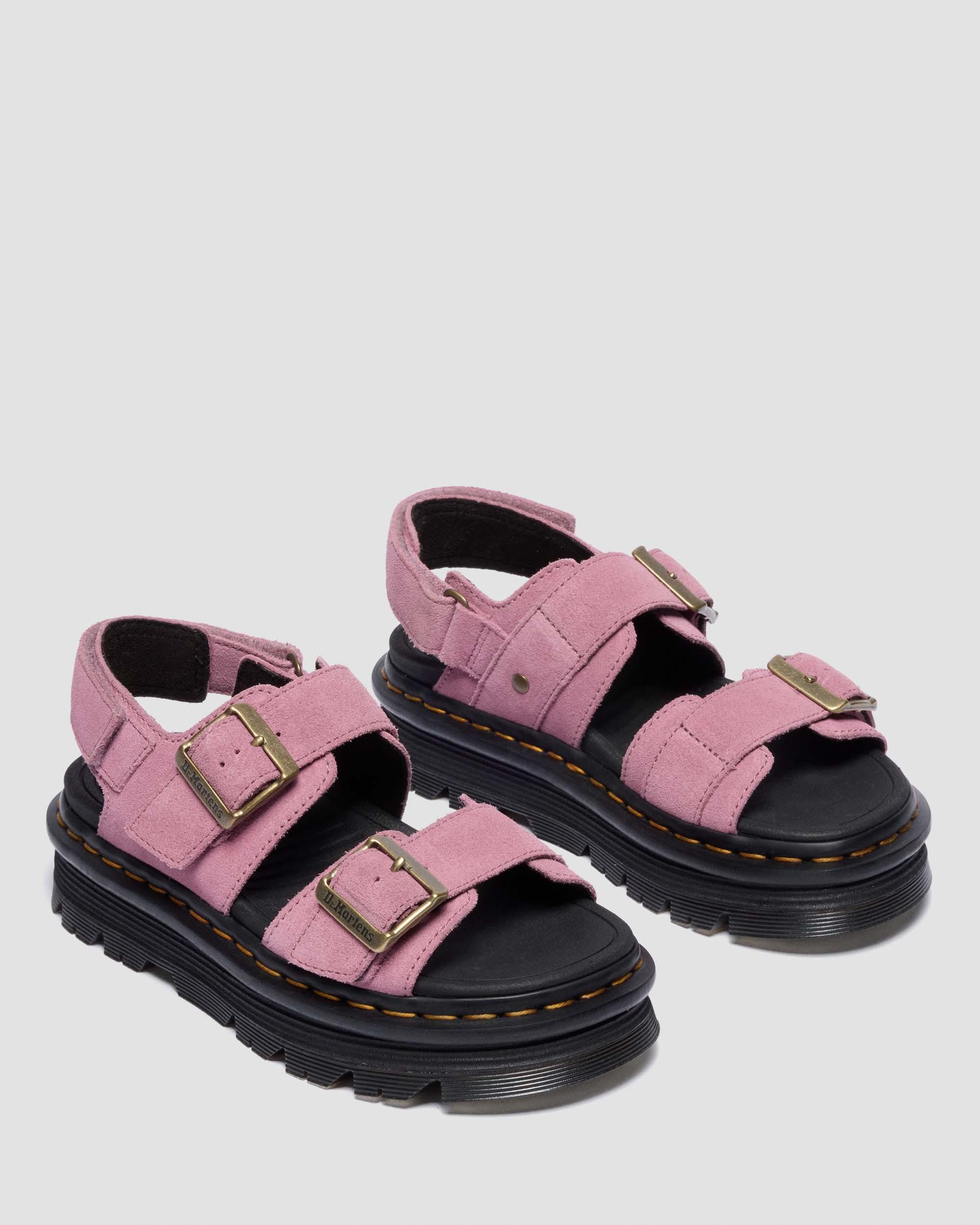 Sandales Zebzag en daim in Rose poudré