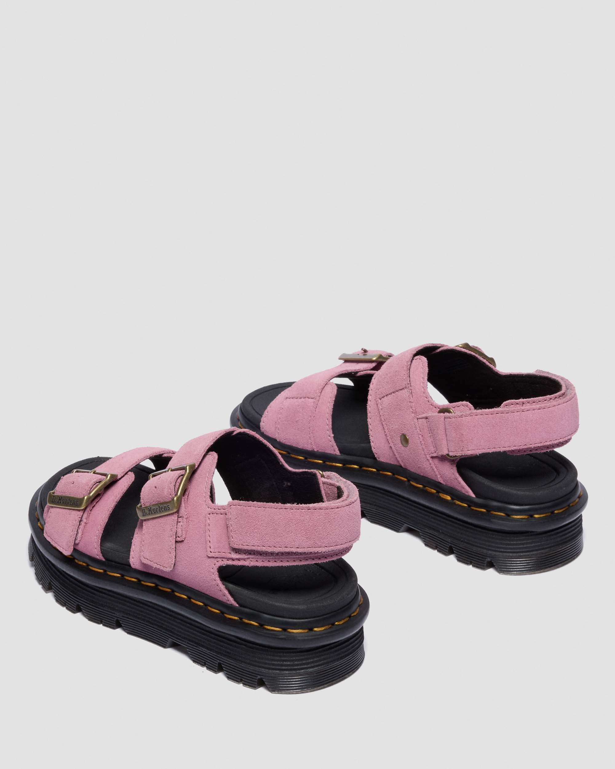 Sandales Zebzag en daim in Rose poudré