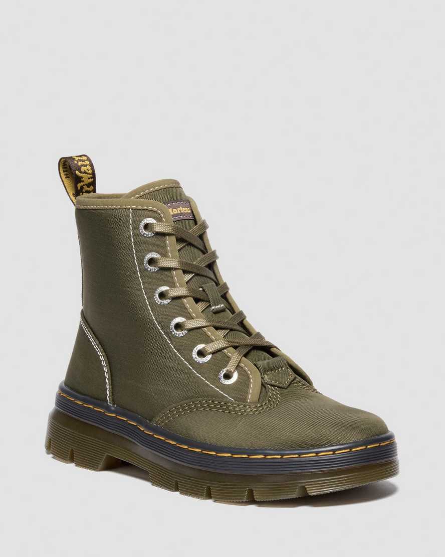 Dr. Martens' Combs Ii Nylon Utility Boots In Green