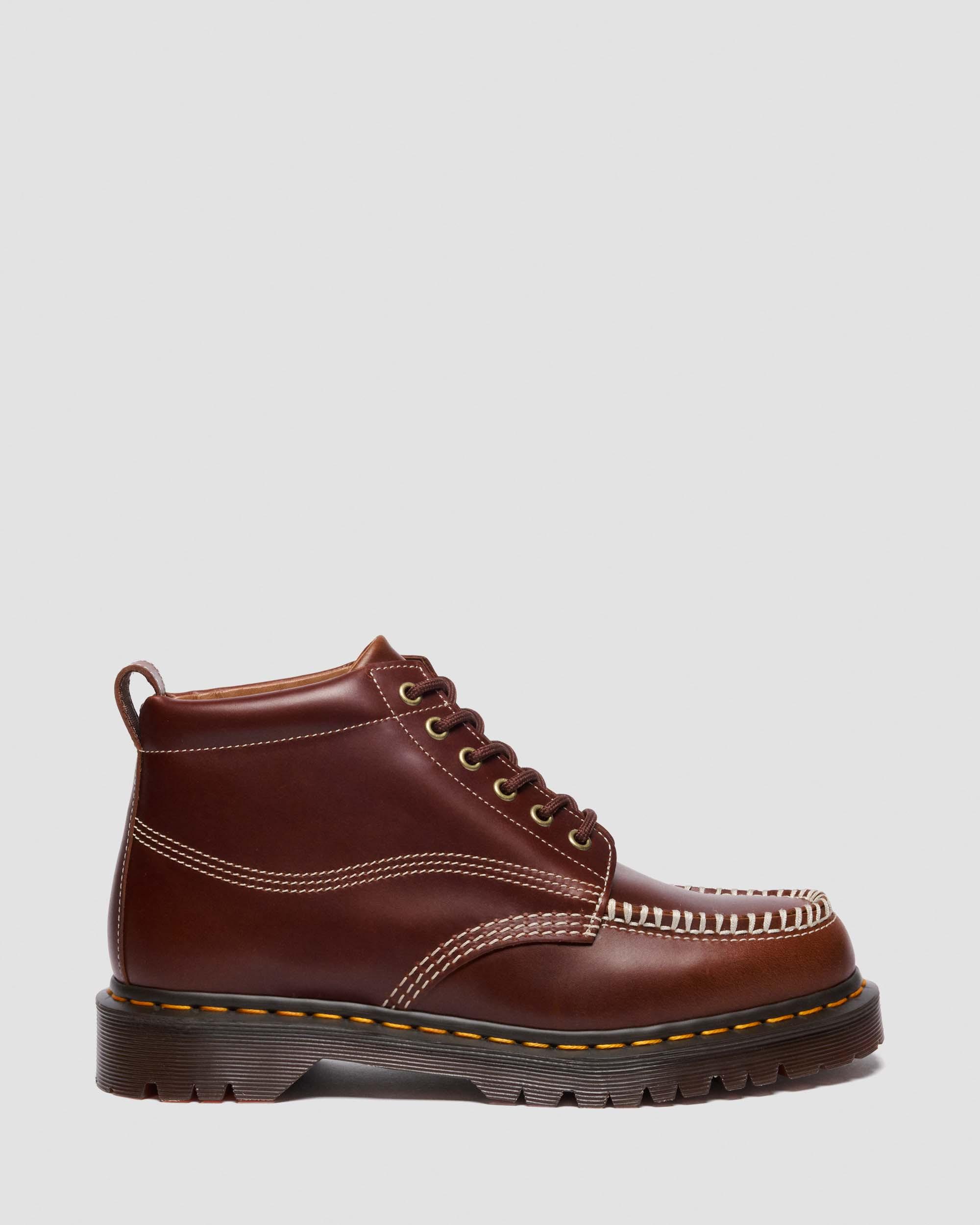 Lowell Chukka Moc Toe Leather Ankle Boots in Brown