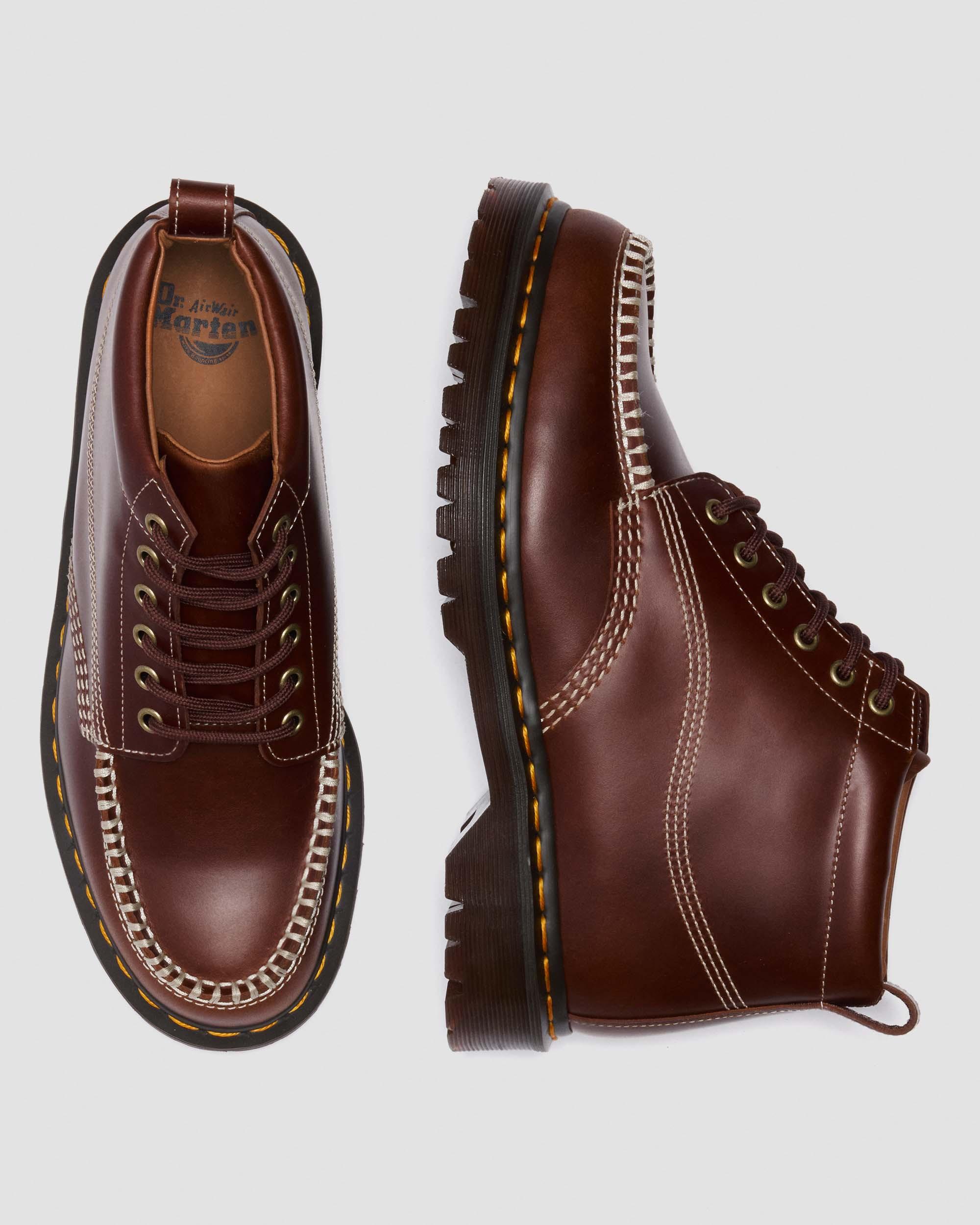 Lowell Chukka Moc Toe Leather Ankle Boots in Brown