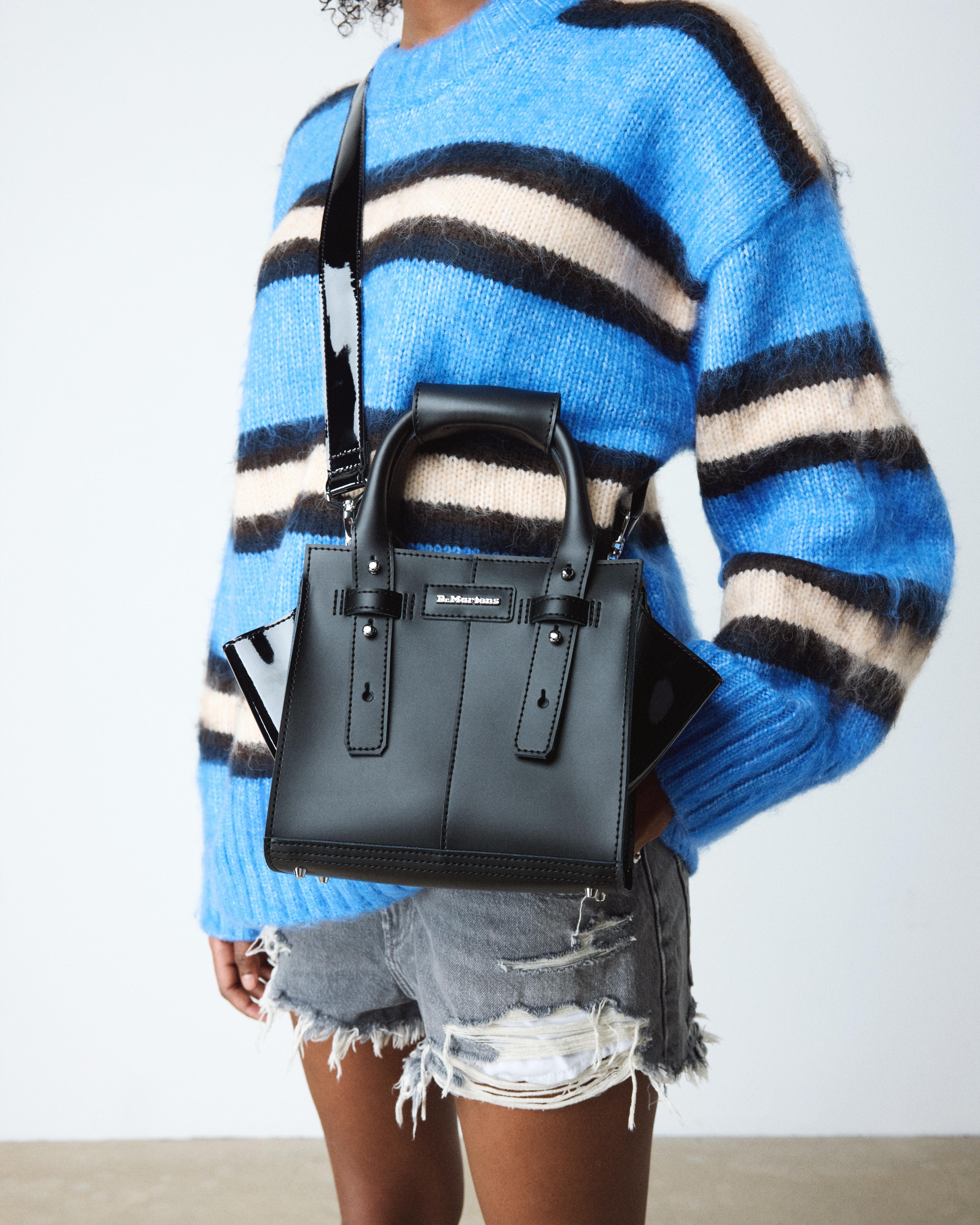 Small Leather Tote Bag in Black