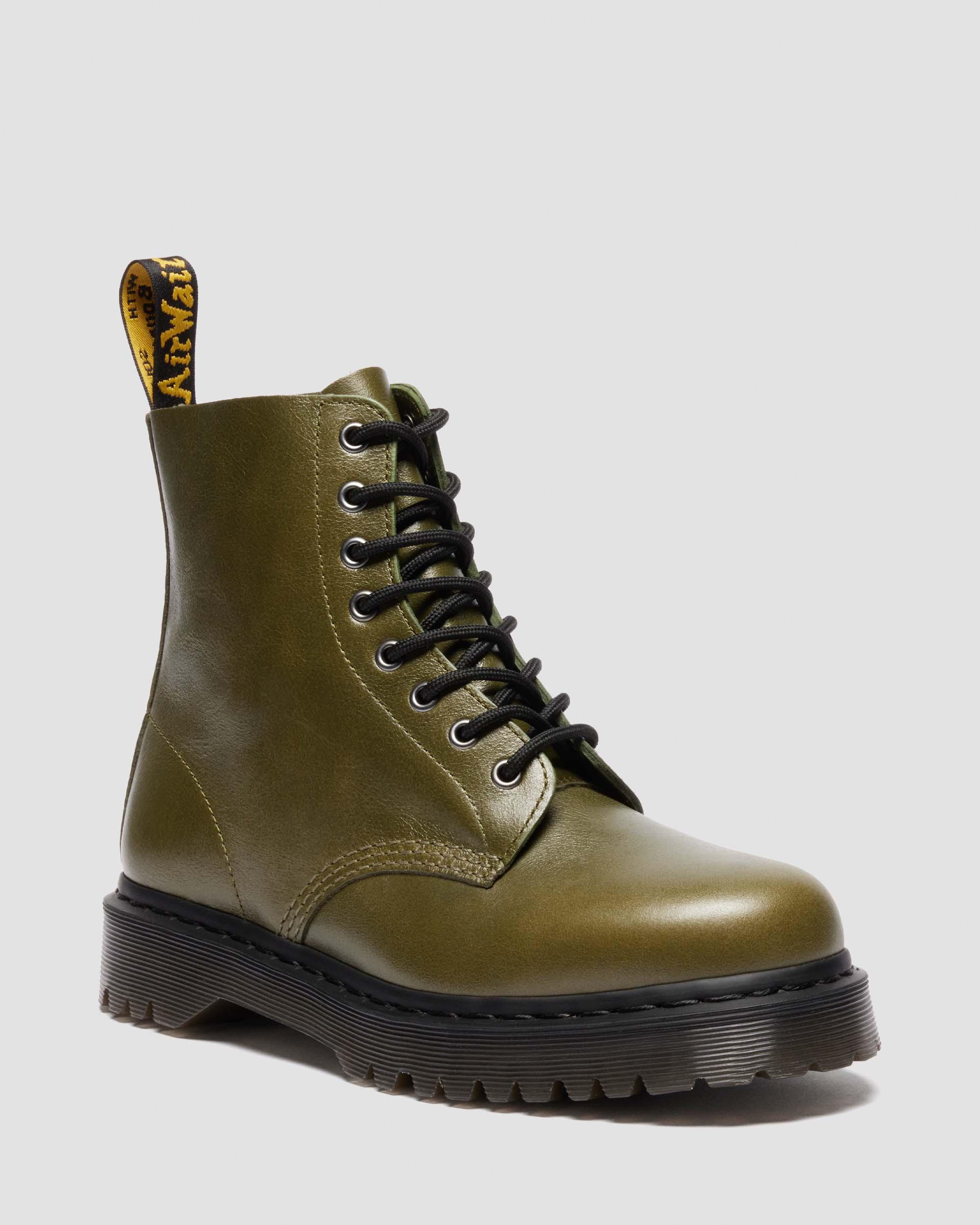 1460 Bex Eclipse Soft Leather Boots in OLIVE GREEN