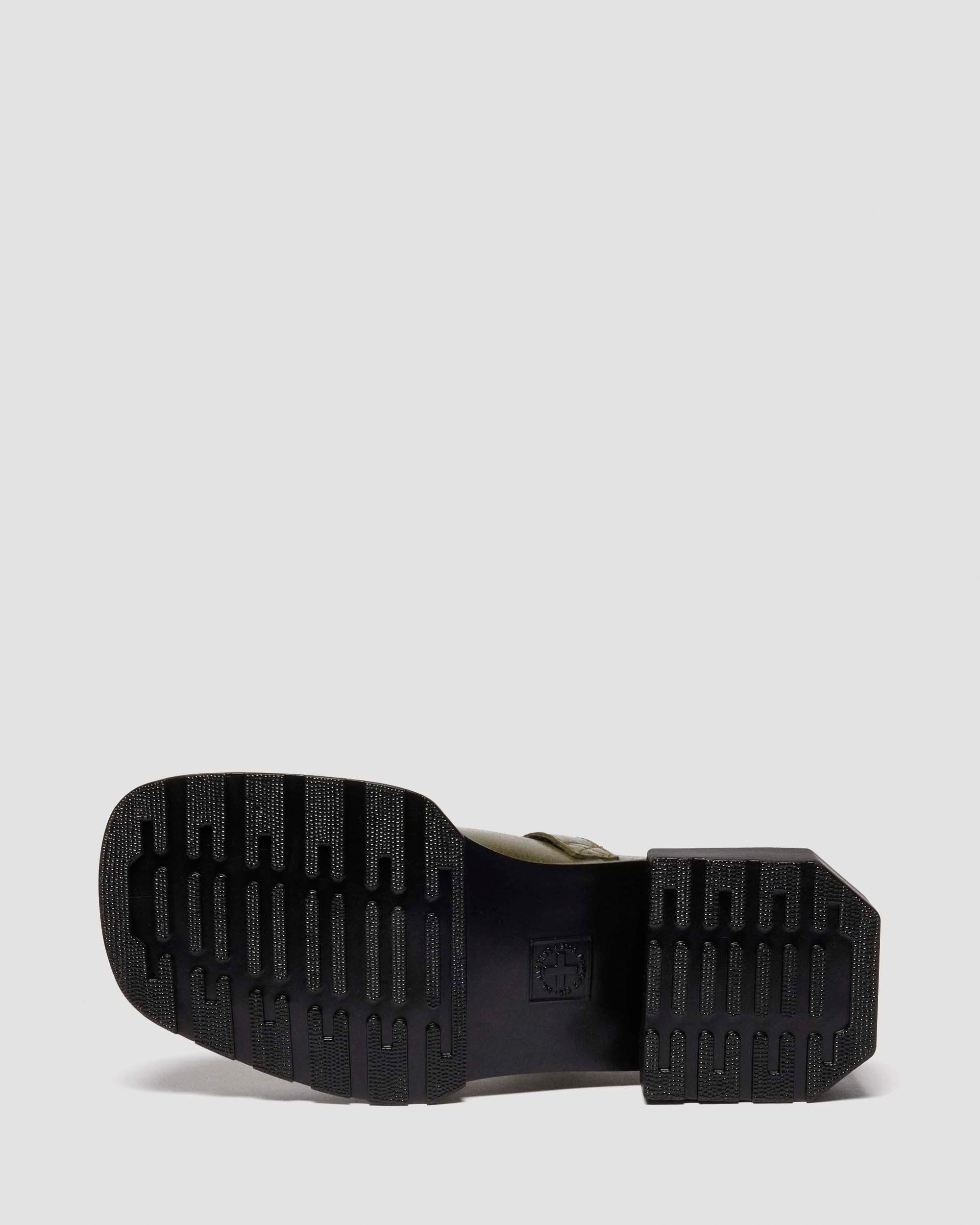 Dr. Martens Maybole Mary Jane Square Toe Leather Shoes In Green