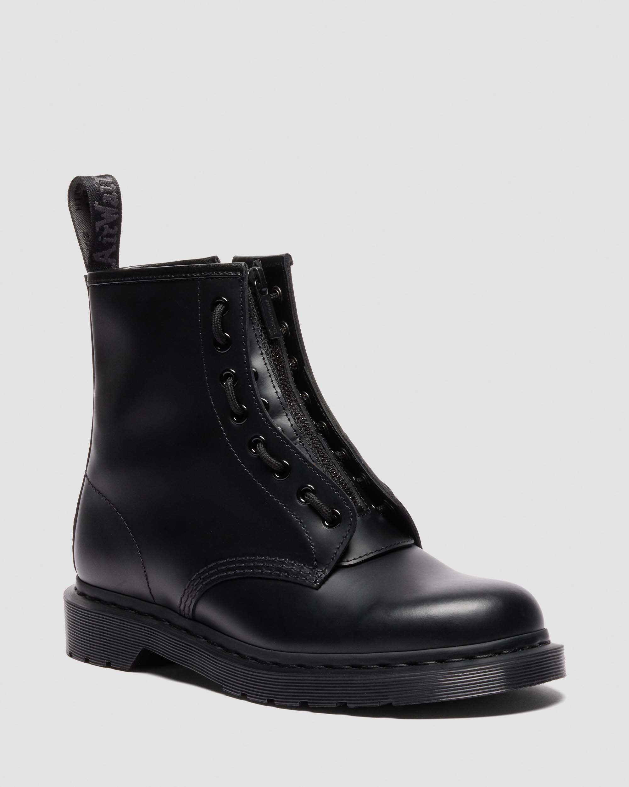 1460 ZIP MONOCHROME SMOOTH LEATHER BOOTS in BLACK | Dr. Martens™