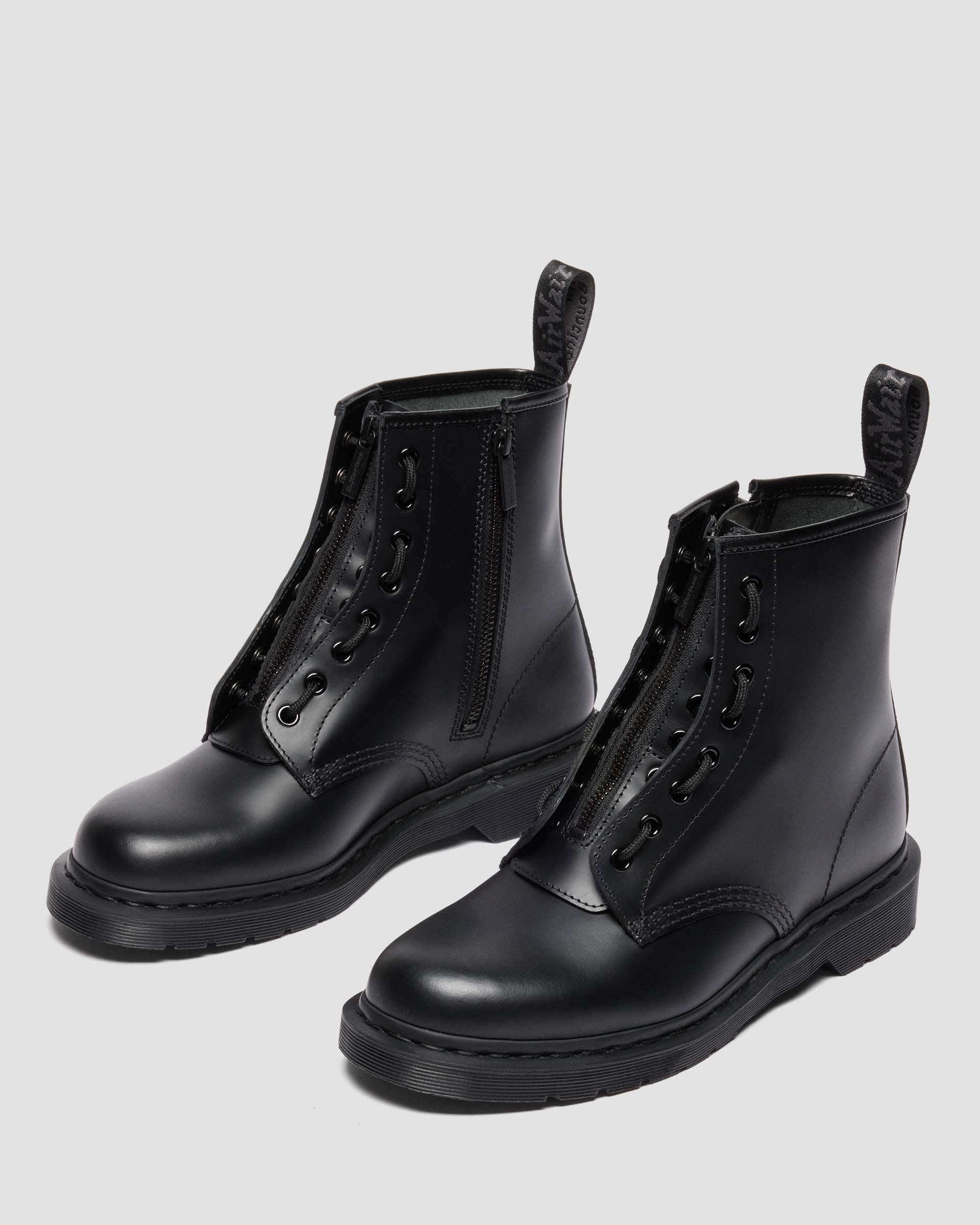 1460 ZIP MONOCHROME SMOOTH LEATHER BOOTS in BLACK | Dr. Martens™