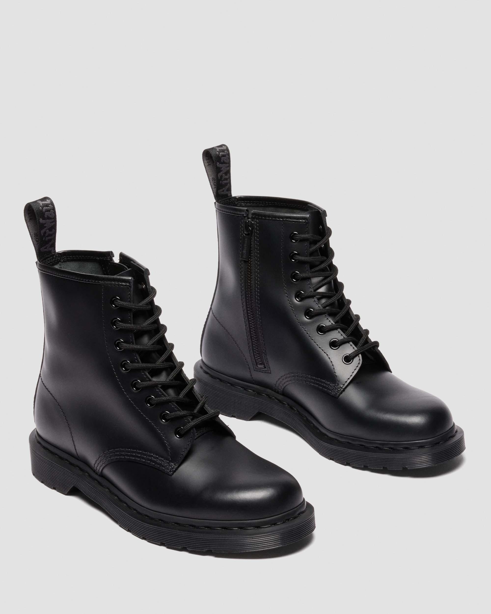 1460 ZIP MONOCHROME SMOOTH LEATHER BOOTS in BLACK | Dr. Martens™