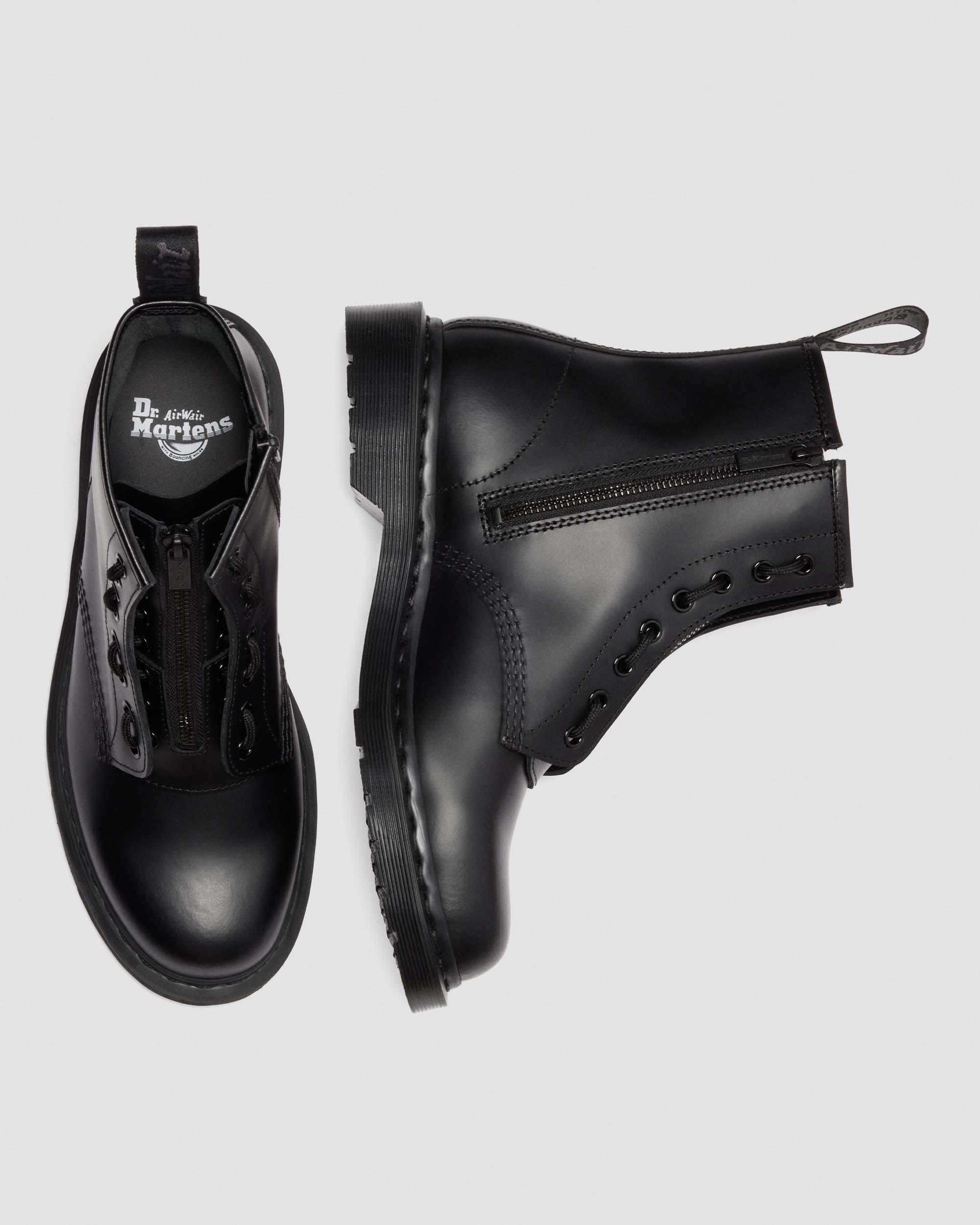 1460 ZIP MONOCHROME SMOOTH LEATHER BOOTS in BLACK | Dr. Martens™