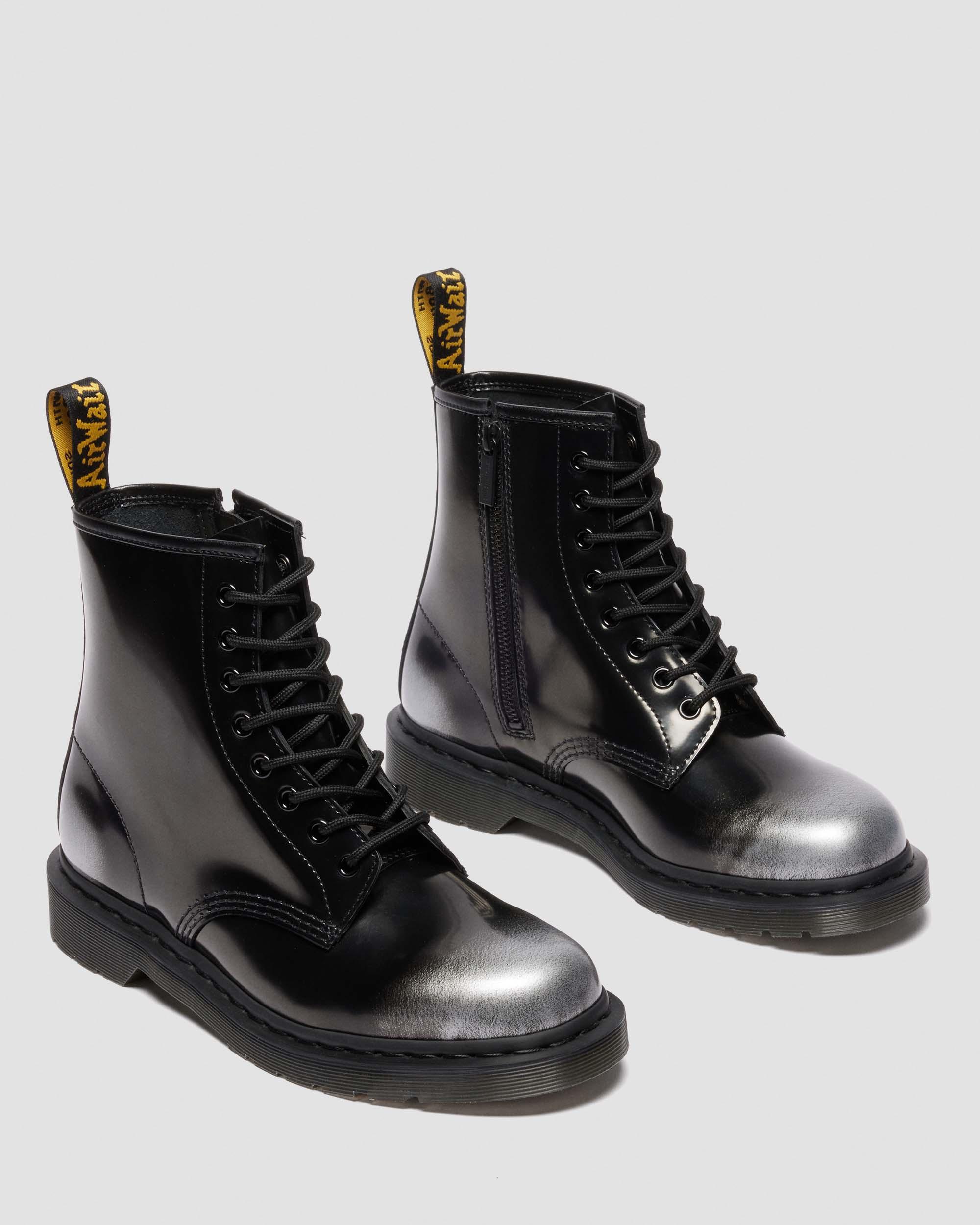 1460 Zip Arcadia Rub Off Leather Boots in SILVER | Dr. Martens™