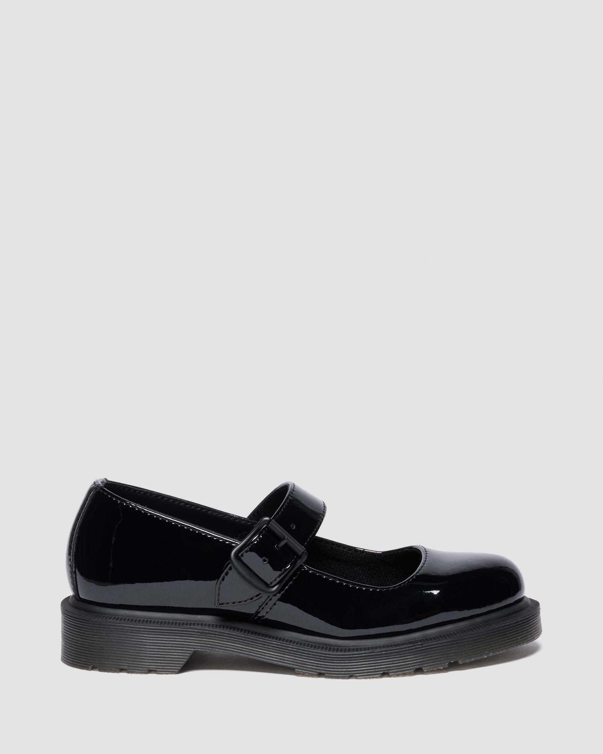 Mariel II Patent Leather Buckle Strap Shoes in Black