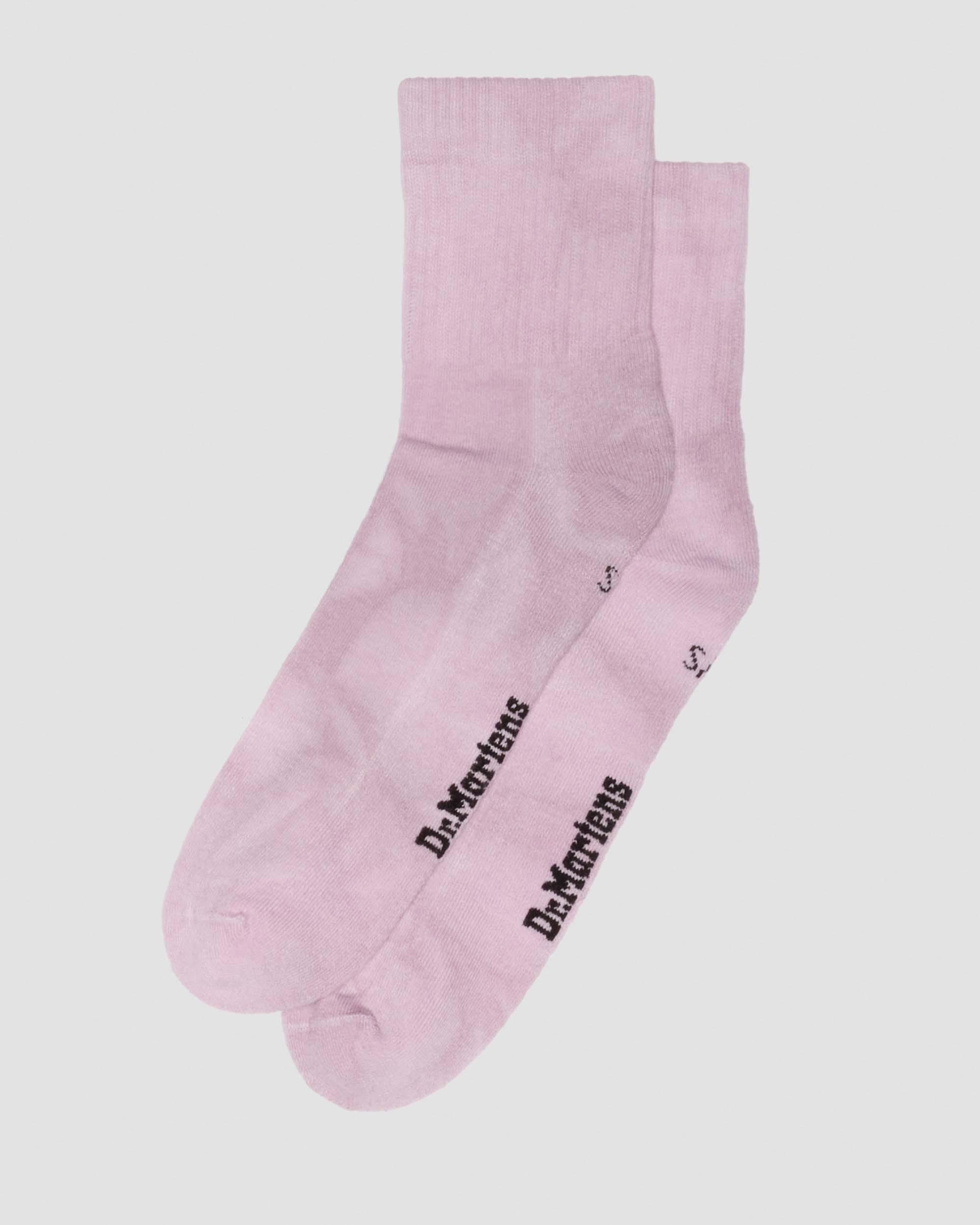 Short Tie Dye Organic Cotton Blend Socks in Dusty Rose