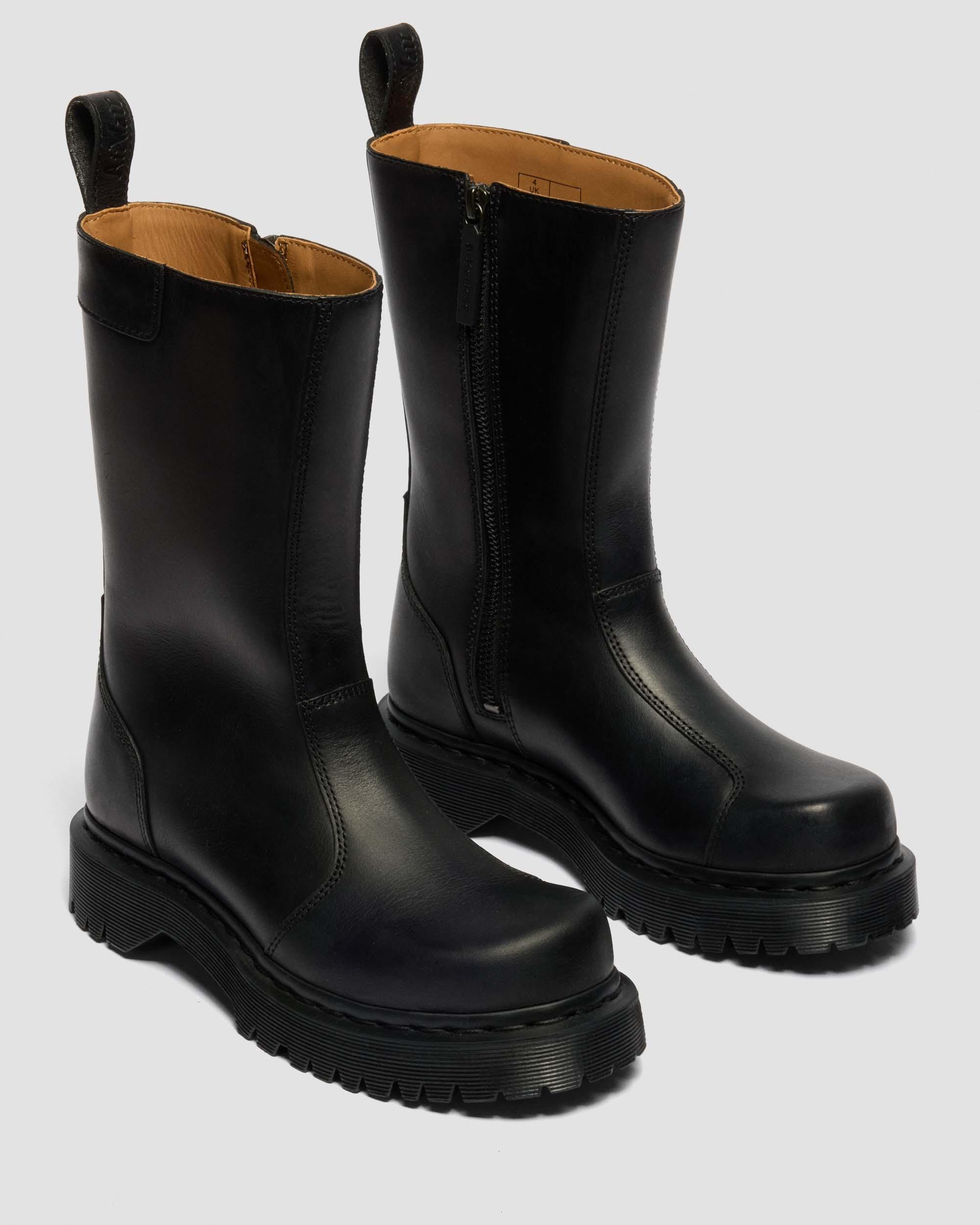 Rejena Old Harness Leather Boots in Black