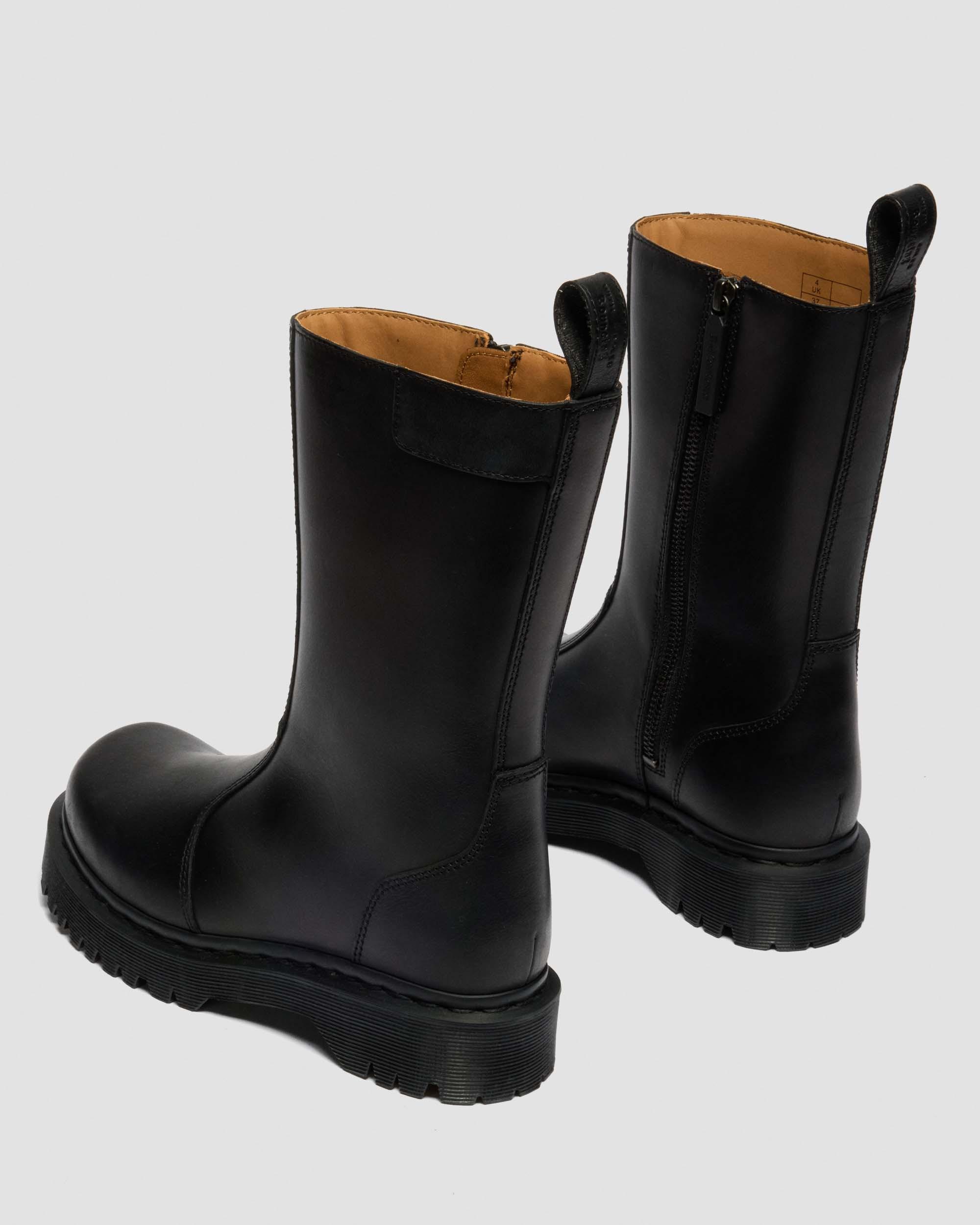 Rejena Old Harness Leather Boots in Black