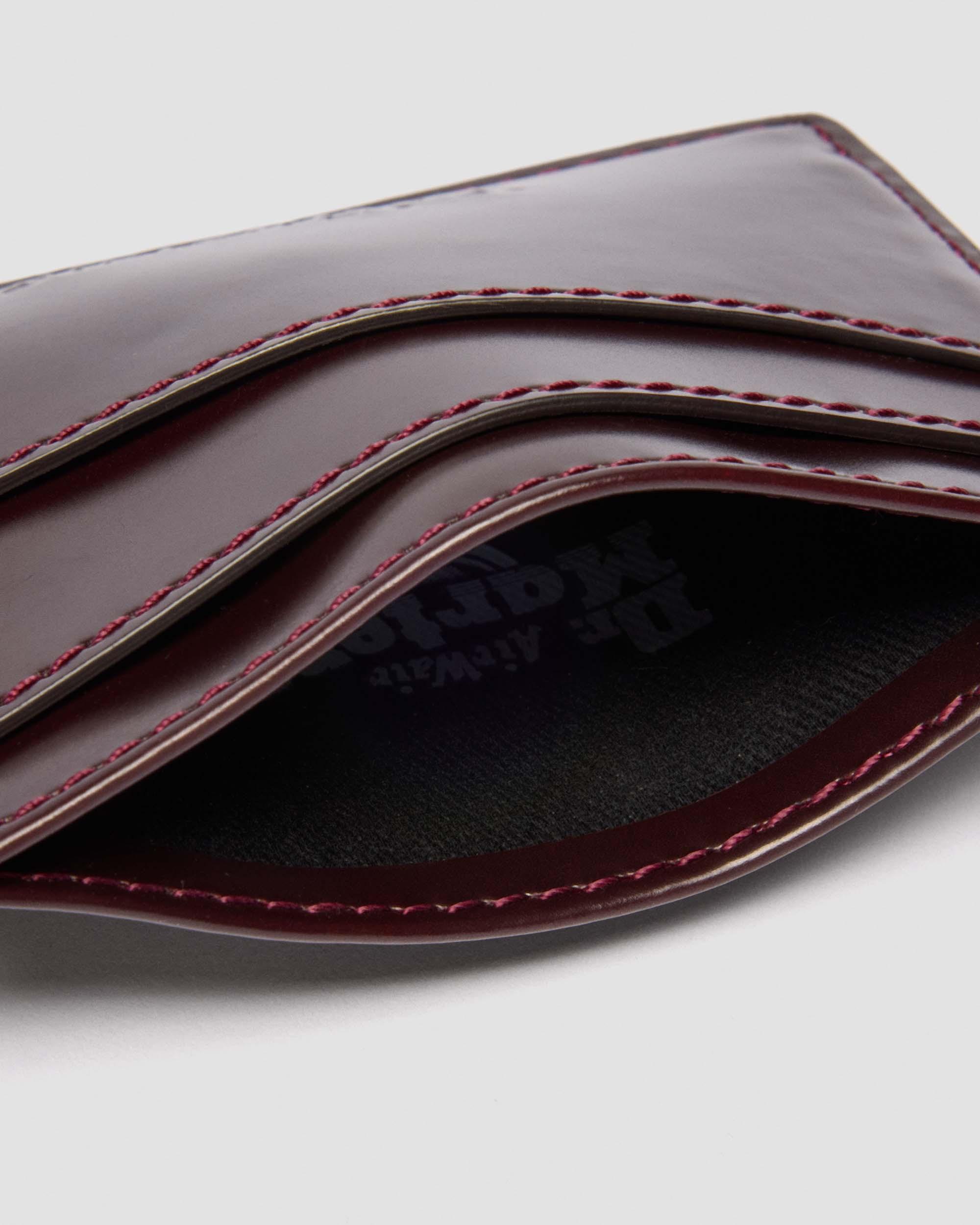 Porta tessere in pelle Oxford Rub Off Cherry Red in Rosso Ciliegia