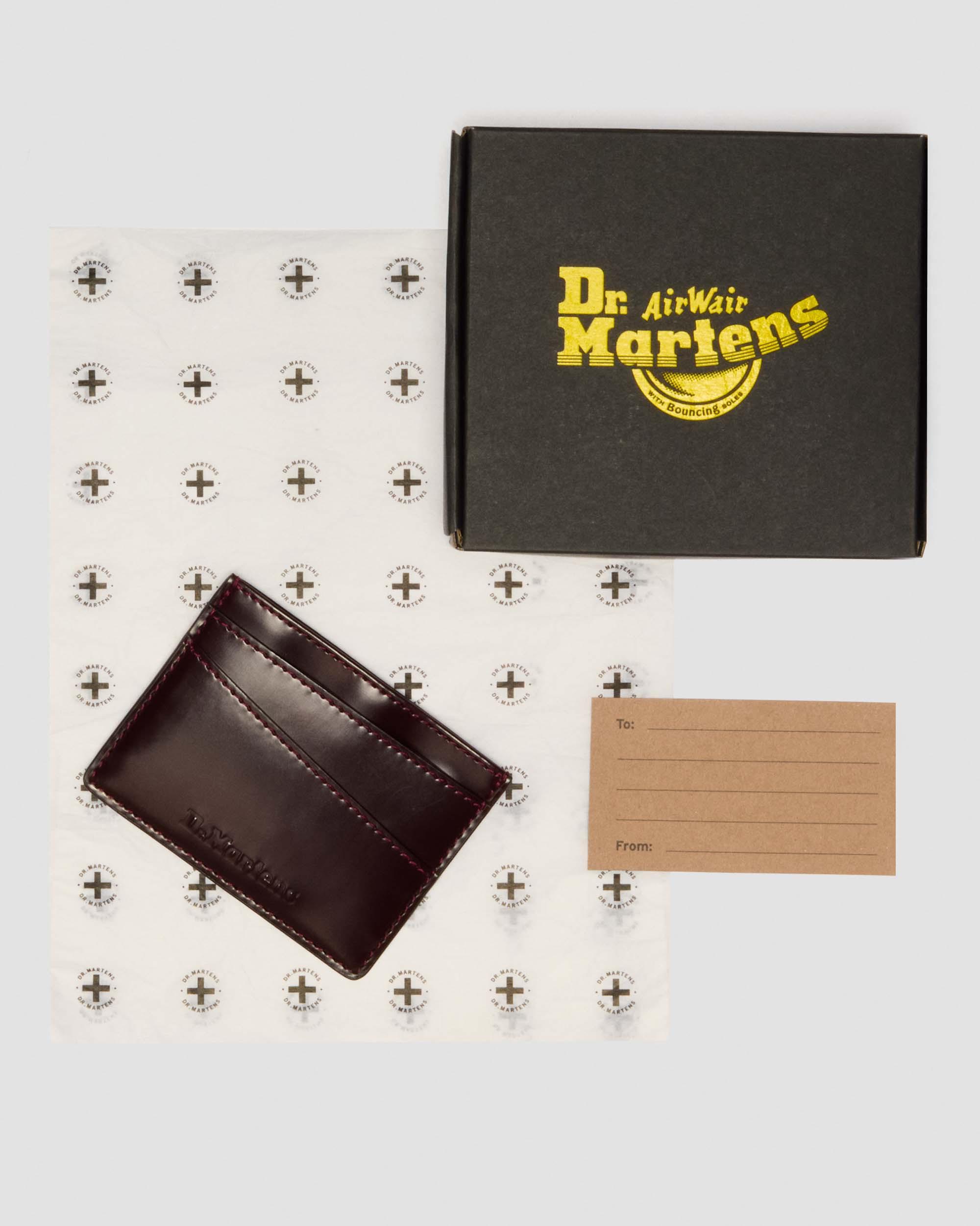 Porta tessere in pelle Oxford Rub Off Cherry Red in Rosso Ciliegia