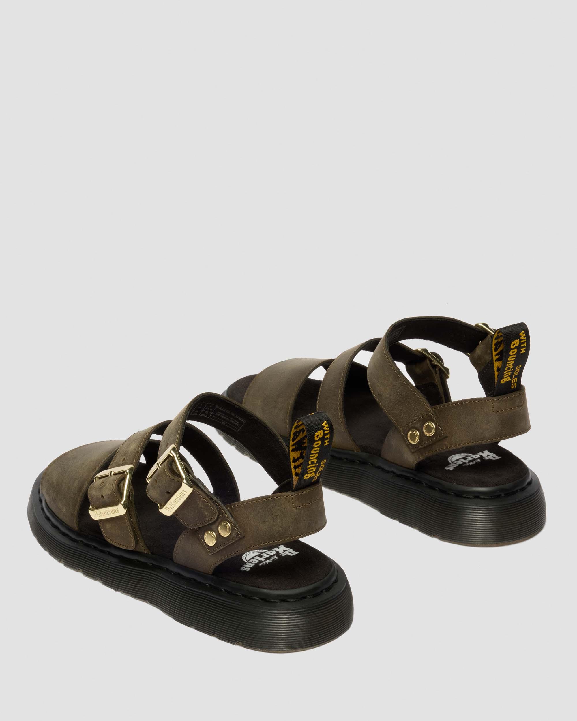 Gryphon Leather Gladiator Sandals in DMS OLIVE | Dr. Martens™