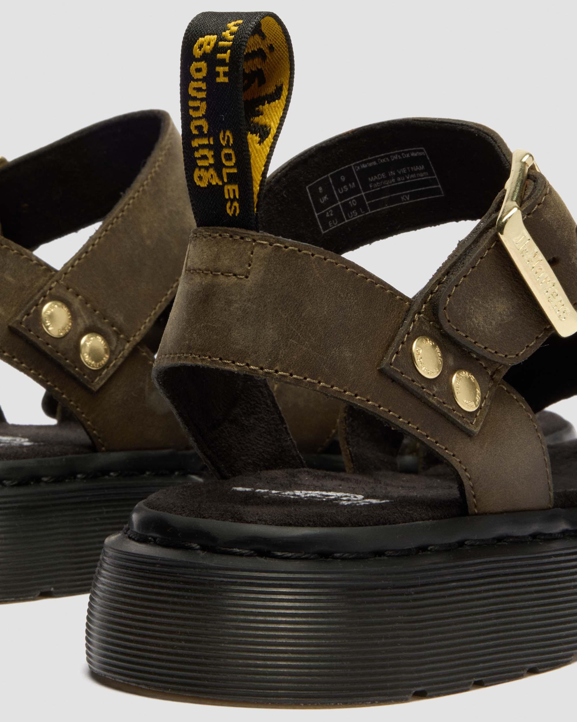 Gryphon Leather Gladiator Sandals in DMS OLIVE | Dr. Martens™