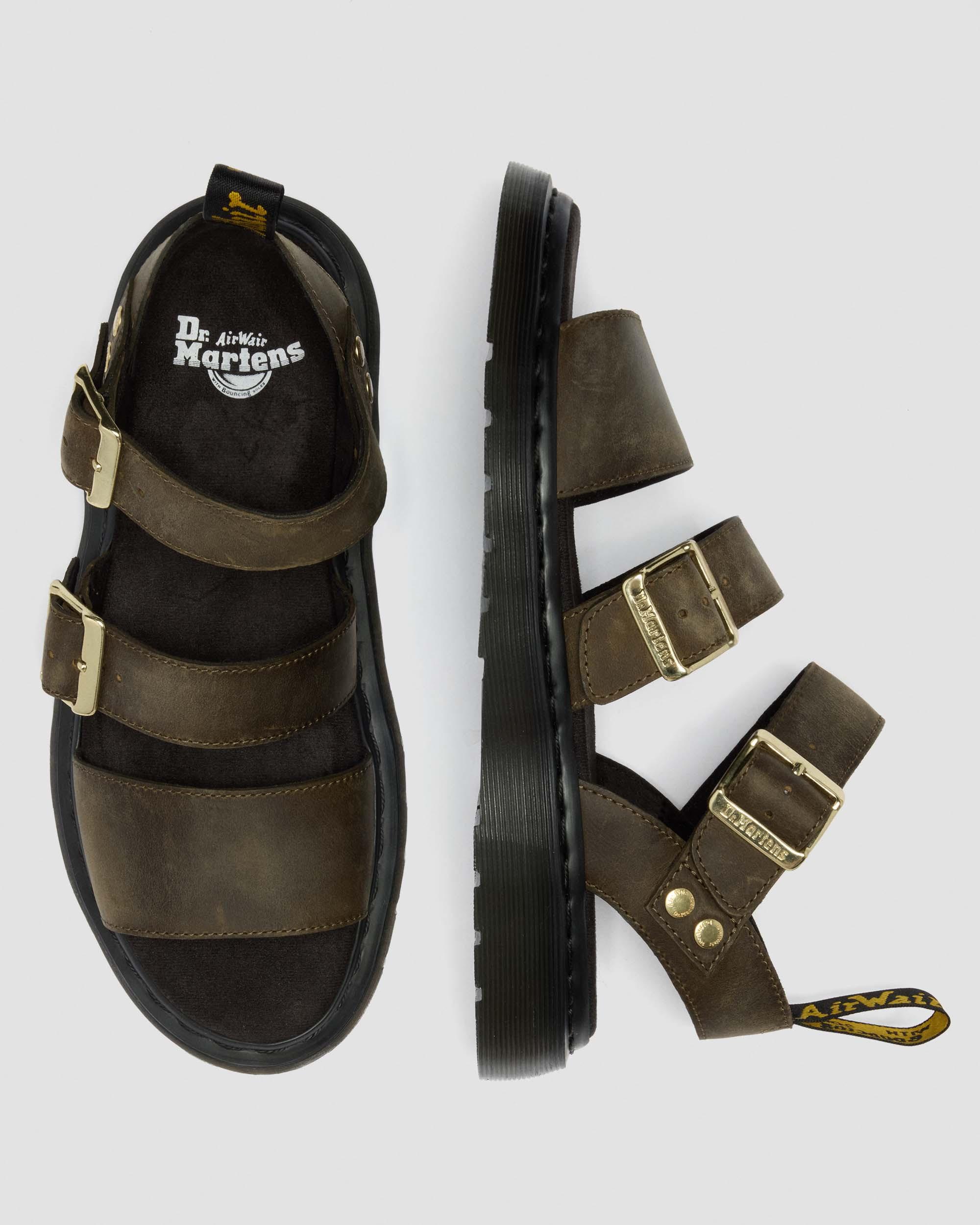 Gryphon Leather Gladiator Sandals in DMS OLIVE | Dr. Martens™