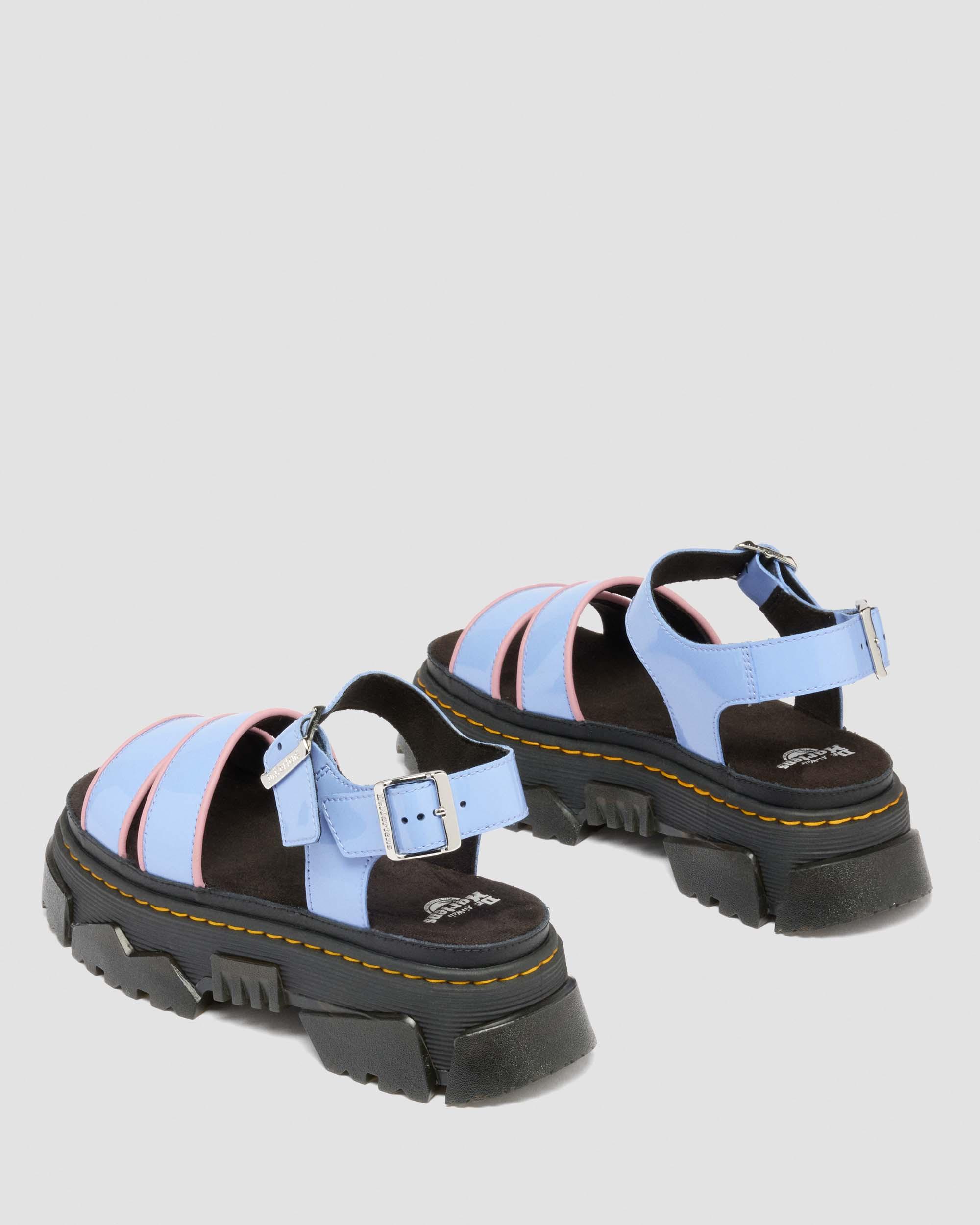 1回使用！Dr. Martens MATTISON サンダル 27cm UK8 Mattison Two Strap Soft Patent Leather Sandals in CORNFLOWER BLUE