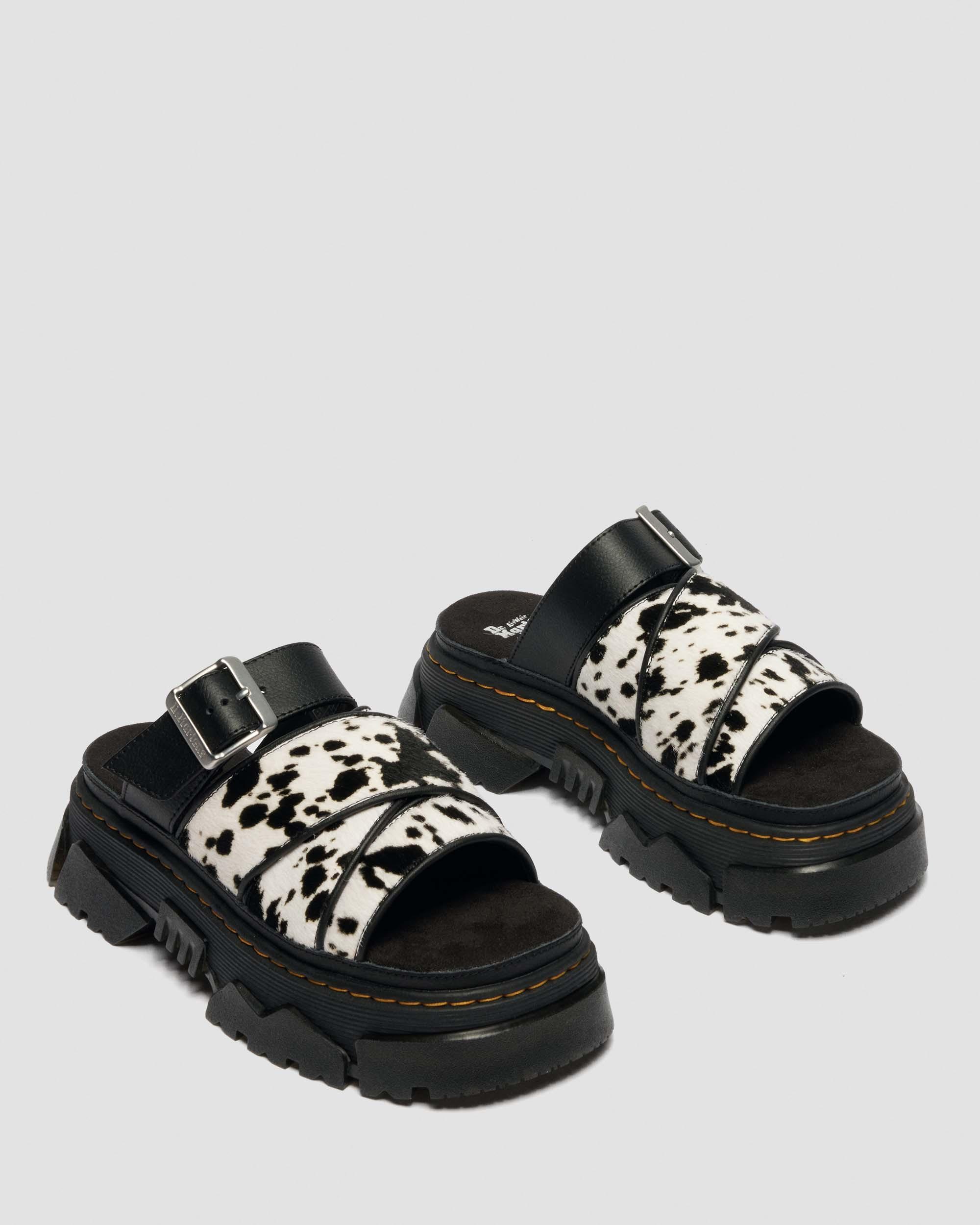 Sandales Mattison en cuir Hair-On dalmatien in Crème & Noir