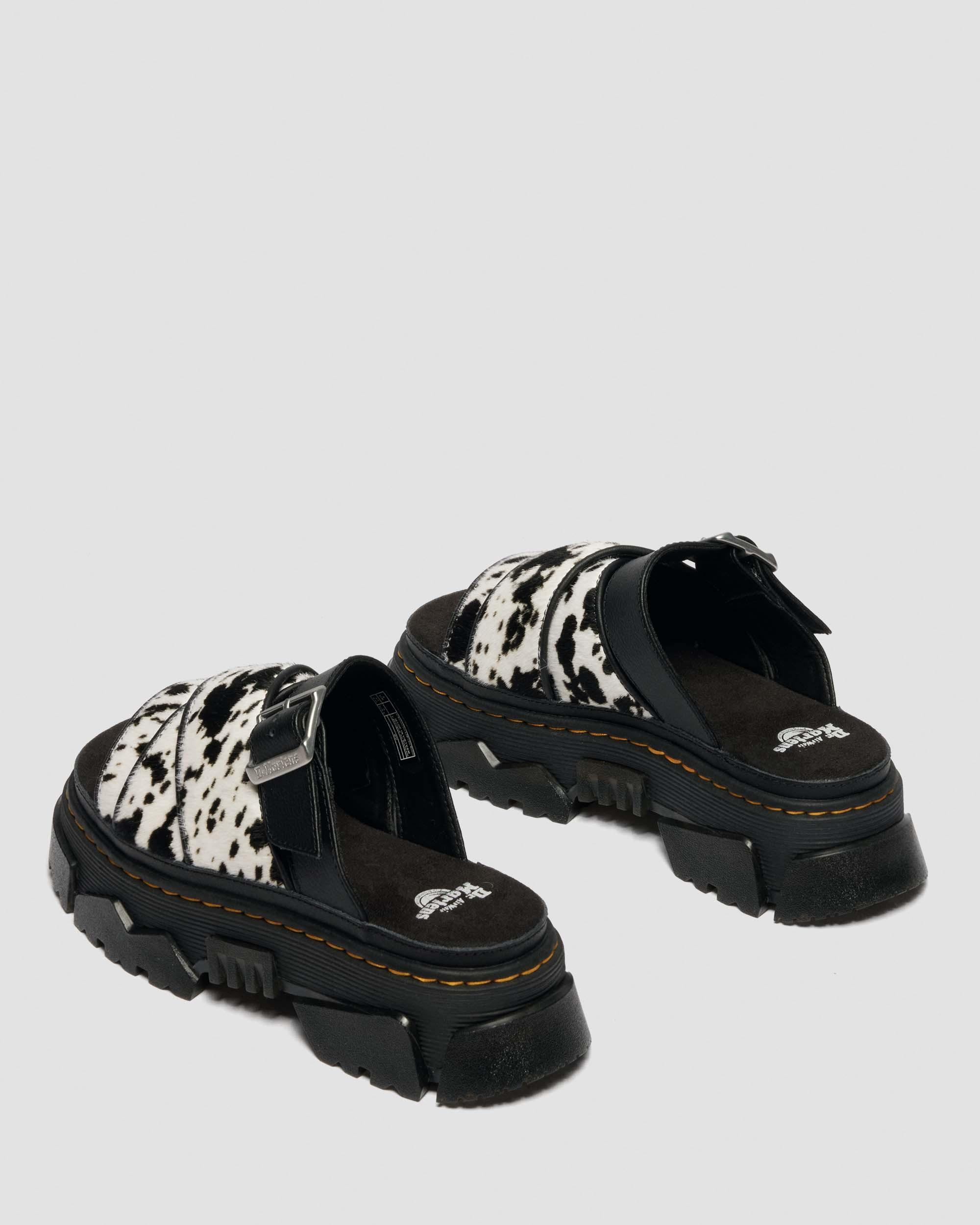 Sandales Mattison en cuir Hair-On dalmatien in Crème & Noir