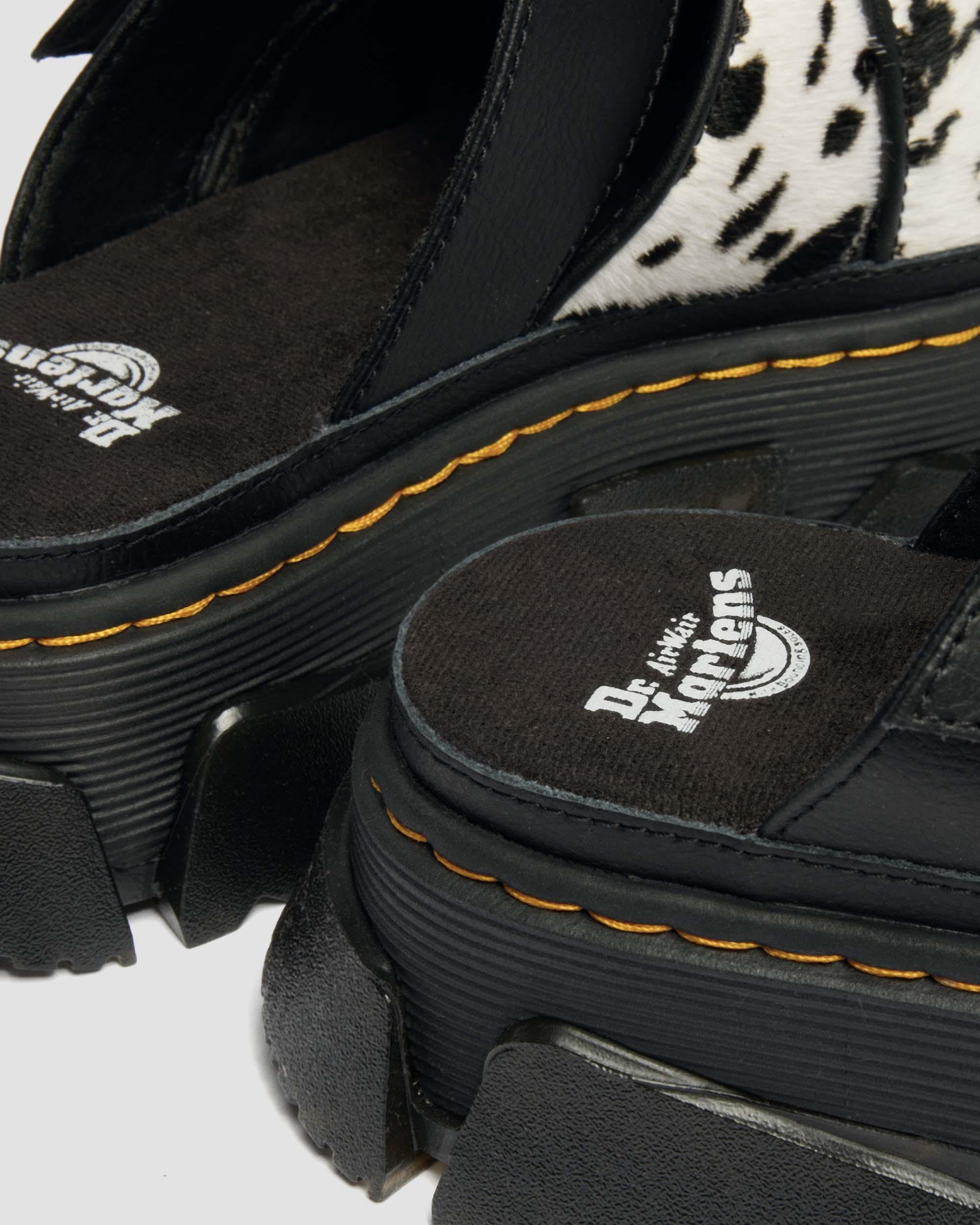 Sandales Mattison en cuir Hair-On dalmatien in Crème & Noir