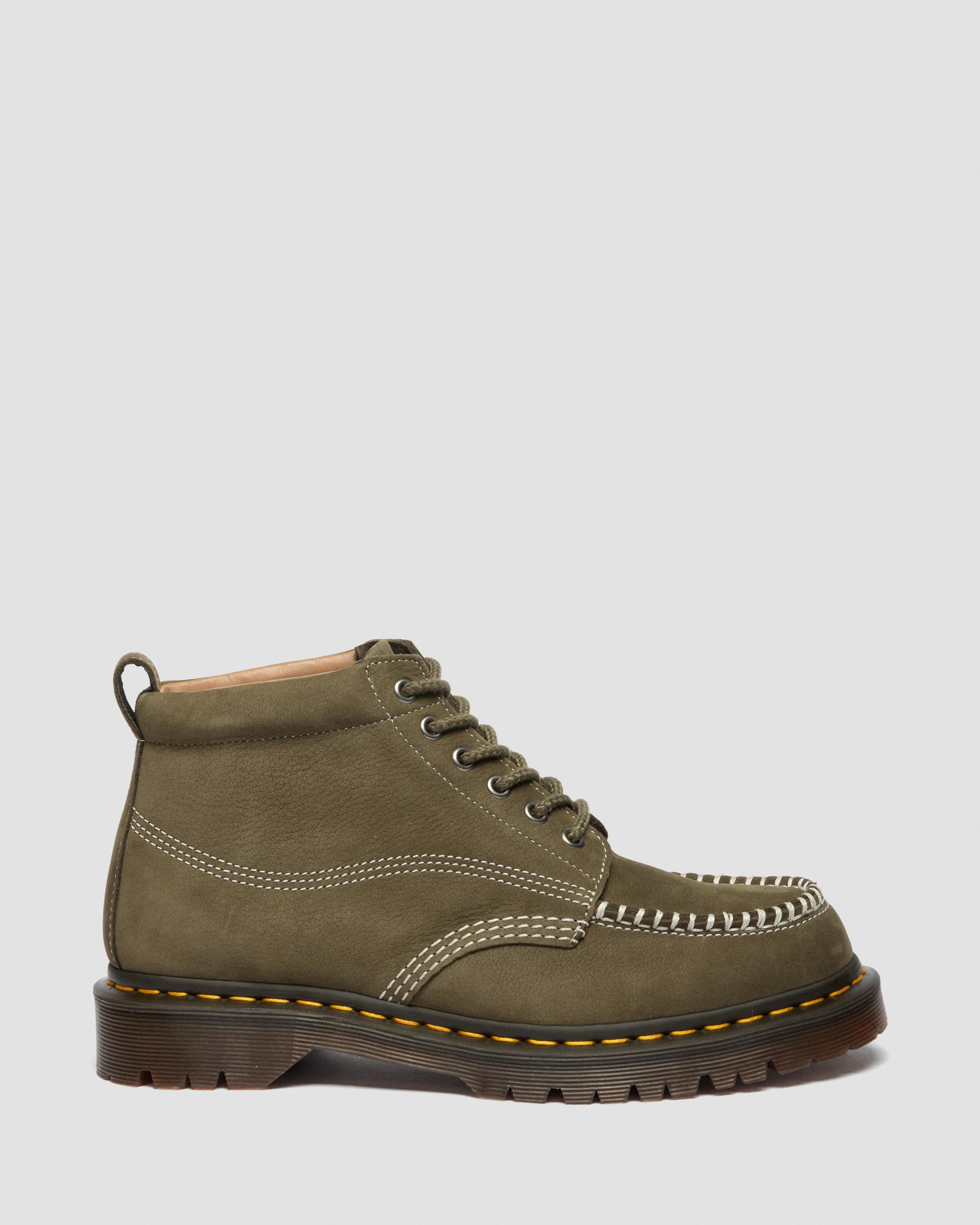 Lowell Chukka Nubuck Moc Toe Ankle Boots in Olive Green