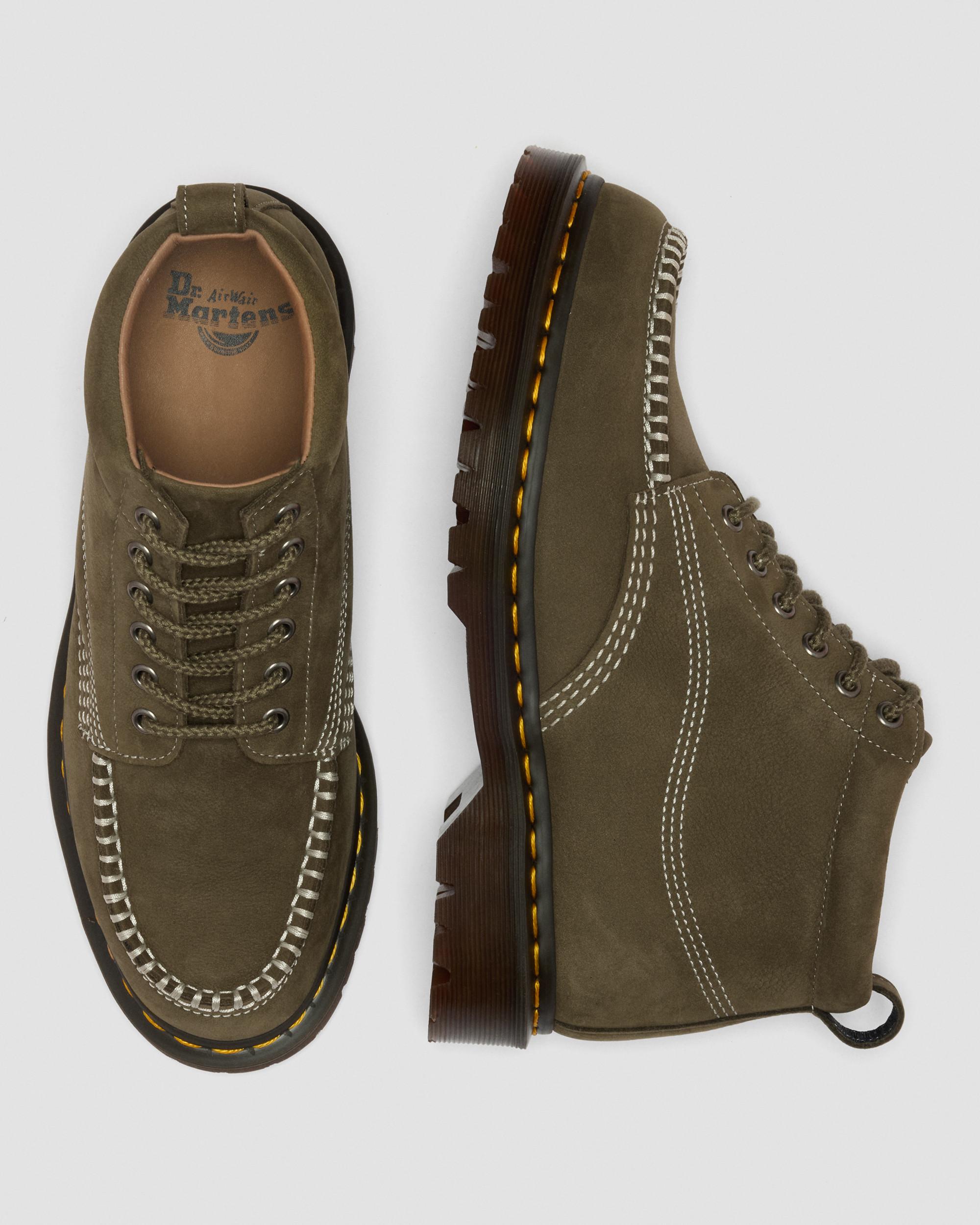Lowell Chukka Nubuck Moc Toe Ankle Boots in Olive Green