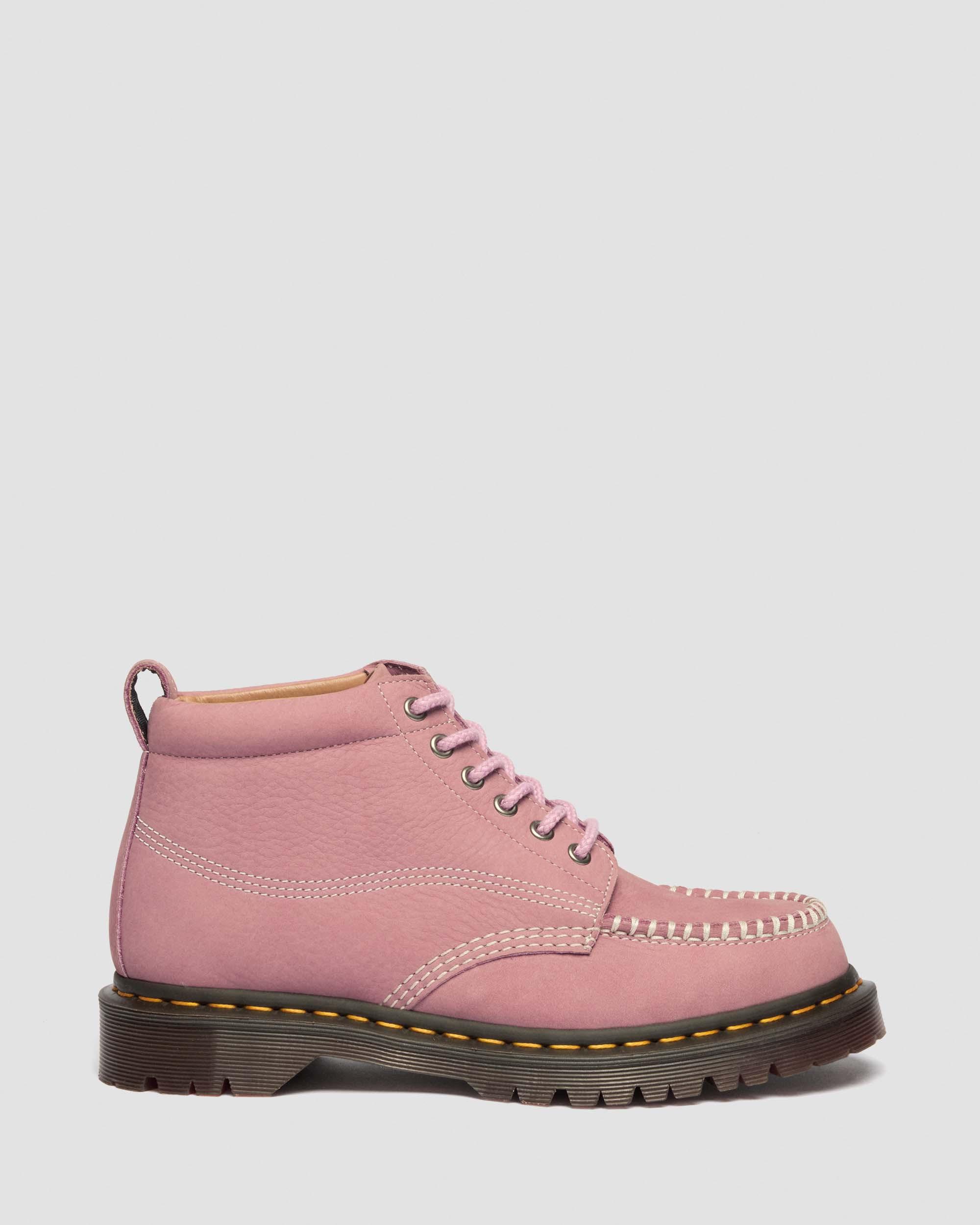 Lowell Chukka Nubuck Moc Toe Ankle Boots in Dusty Rose Pink