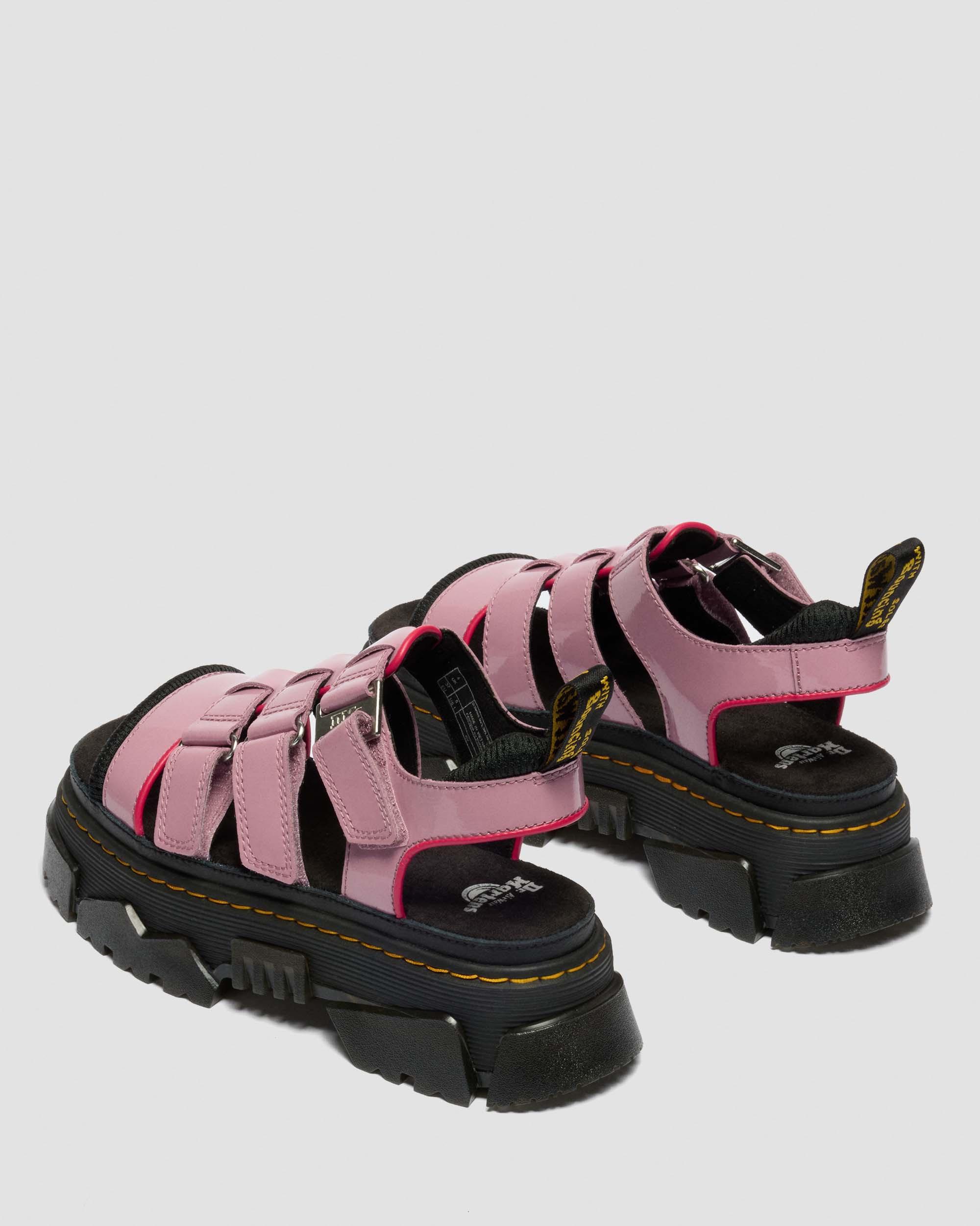 Mattison Zachte Lakleren Sandalen met Drie Riemen in Dusty Roze