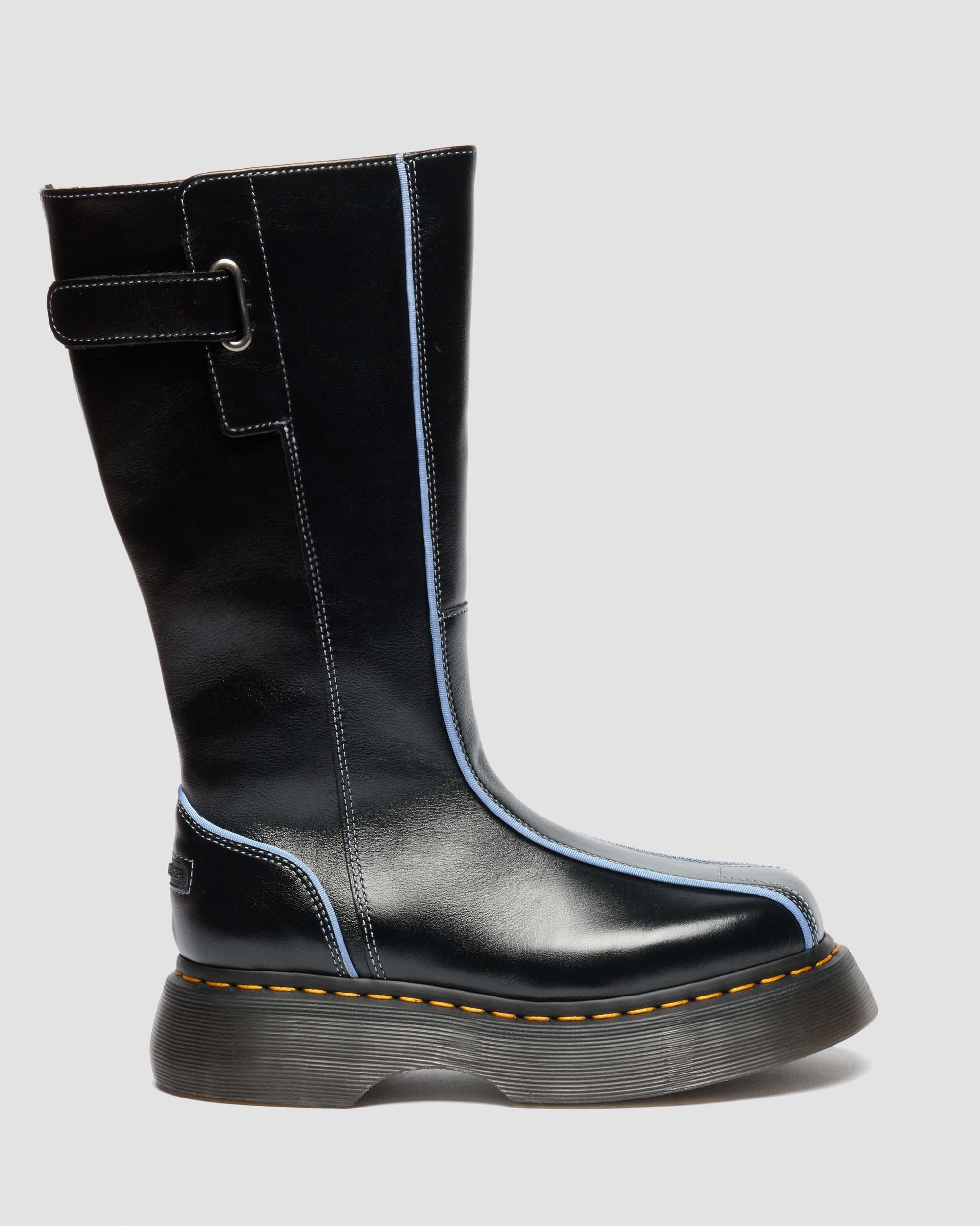 Buzz Hi Gloss Leather Boots in Black