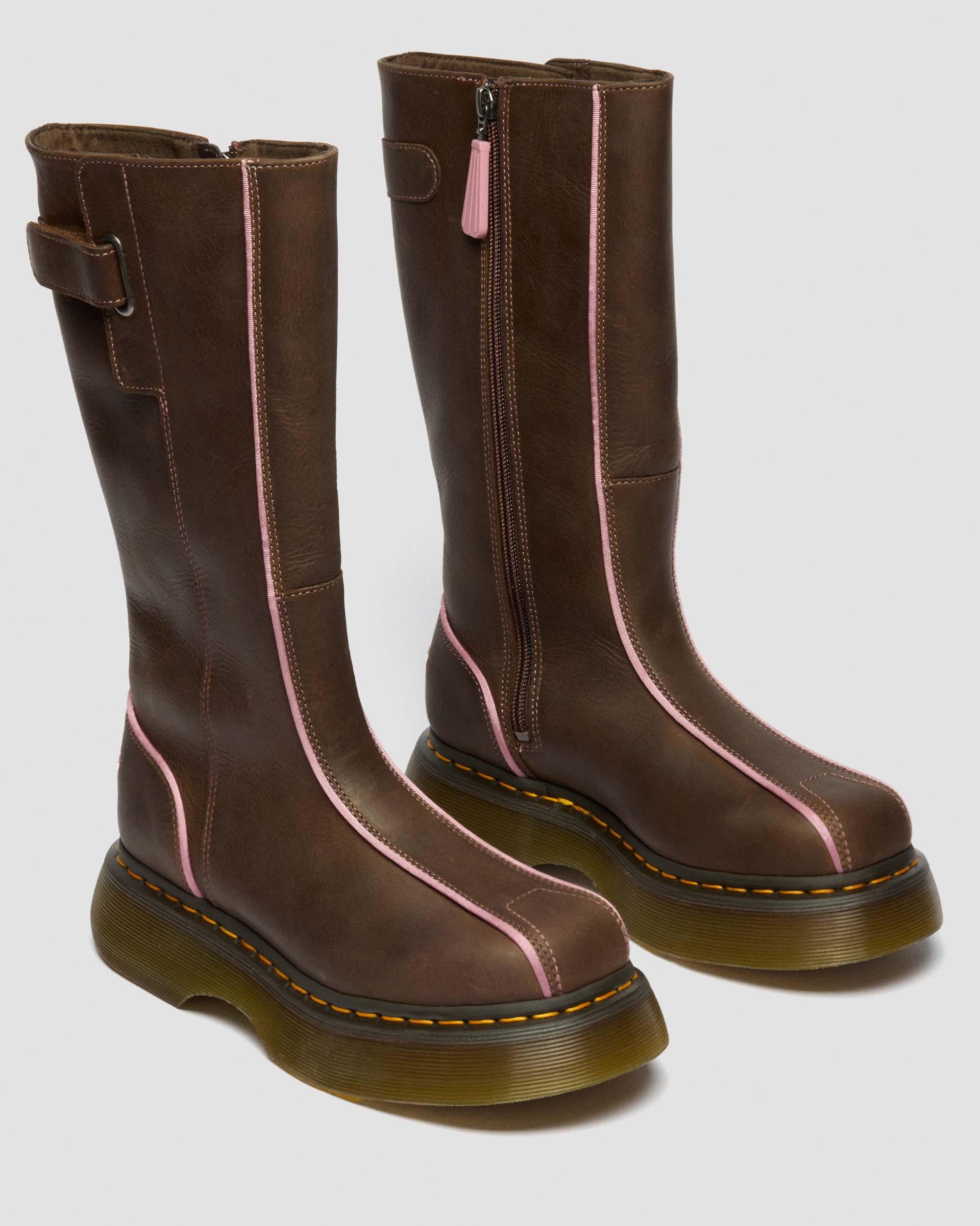 Buzz Hi Wyoming Leather Boots in Dark Brown