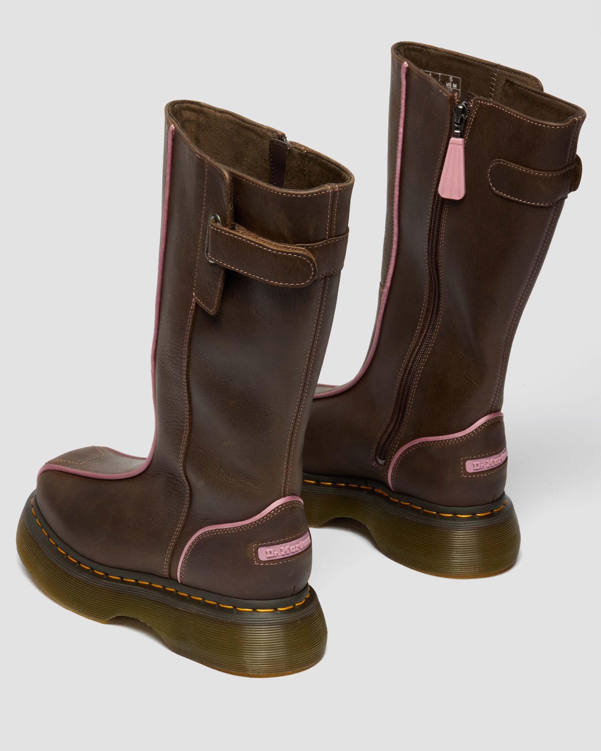 Buzz Hi Wyoming Leather Boots in Dark Brown