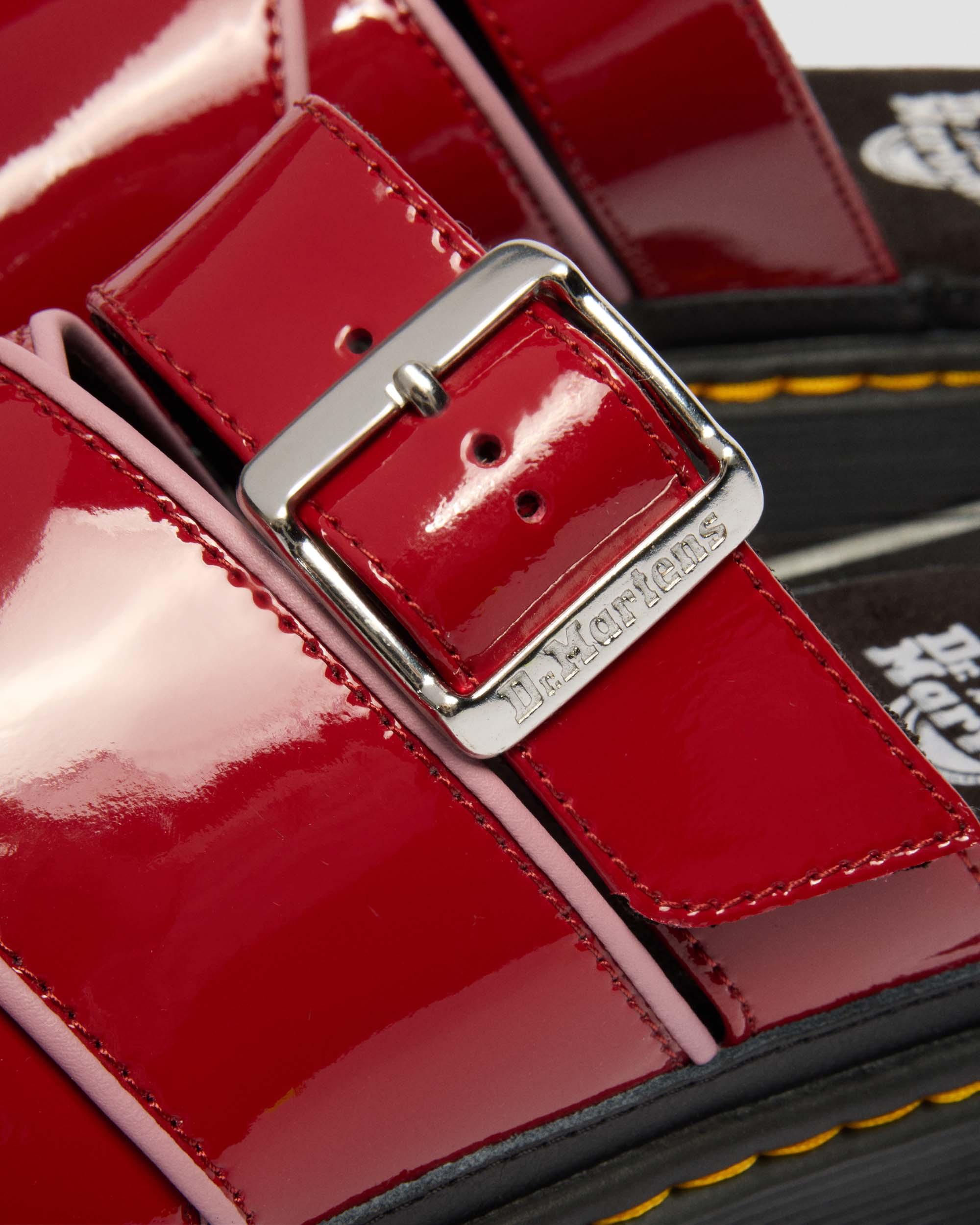 Mattison Slide-sandaler i blødt laklæder in Skarlagensrød