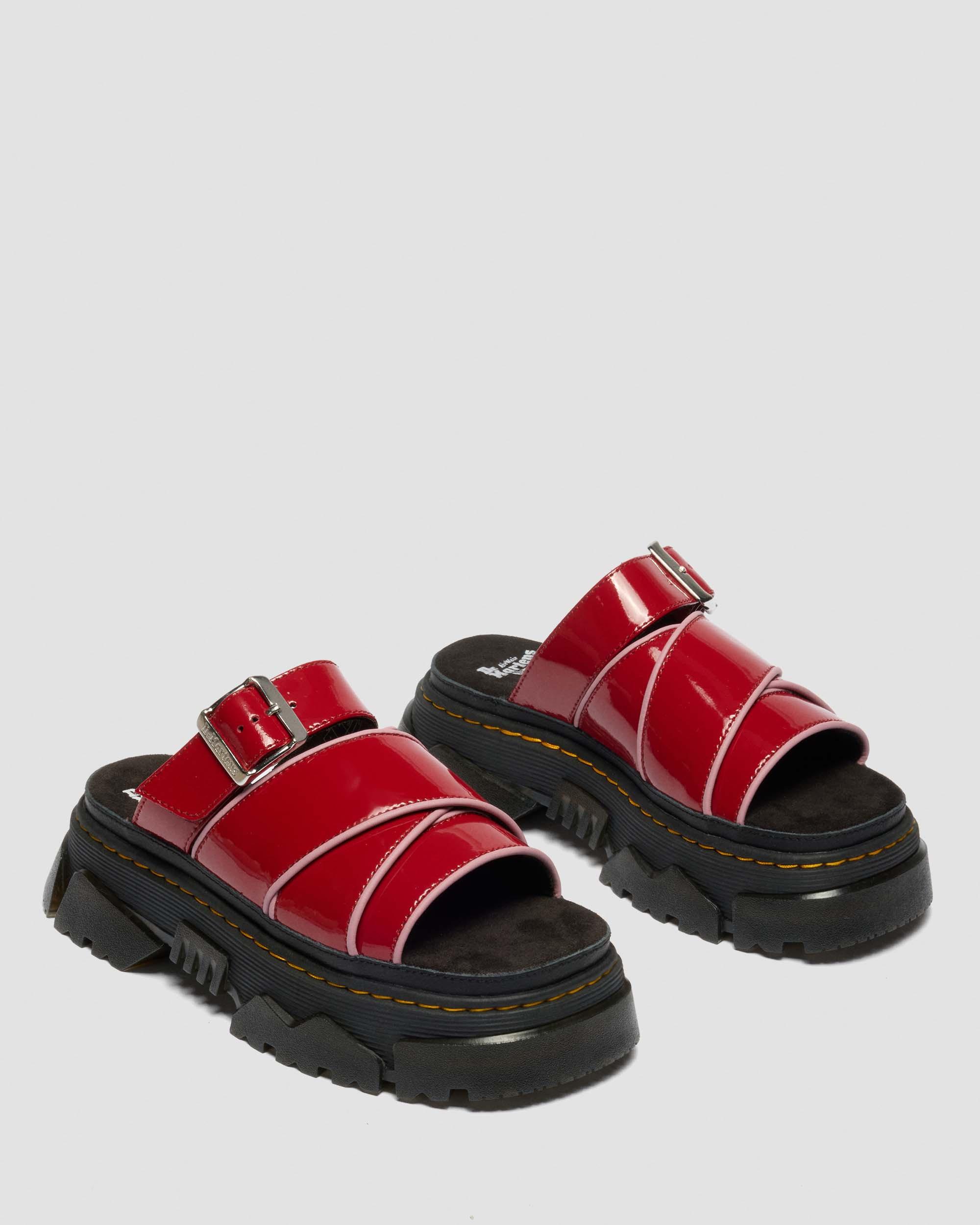 Mattison Slide-sandaler i blødt laklæder in Skarlagensrød