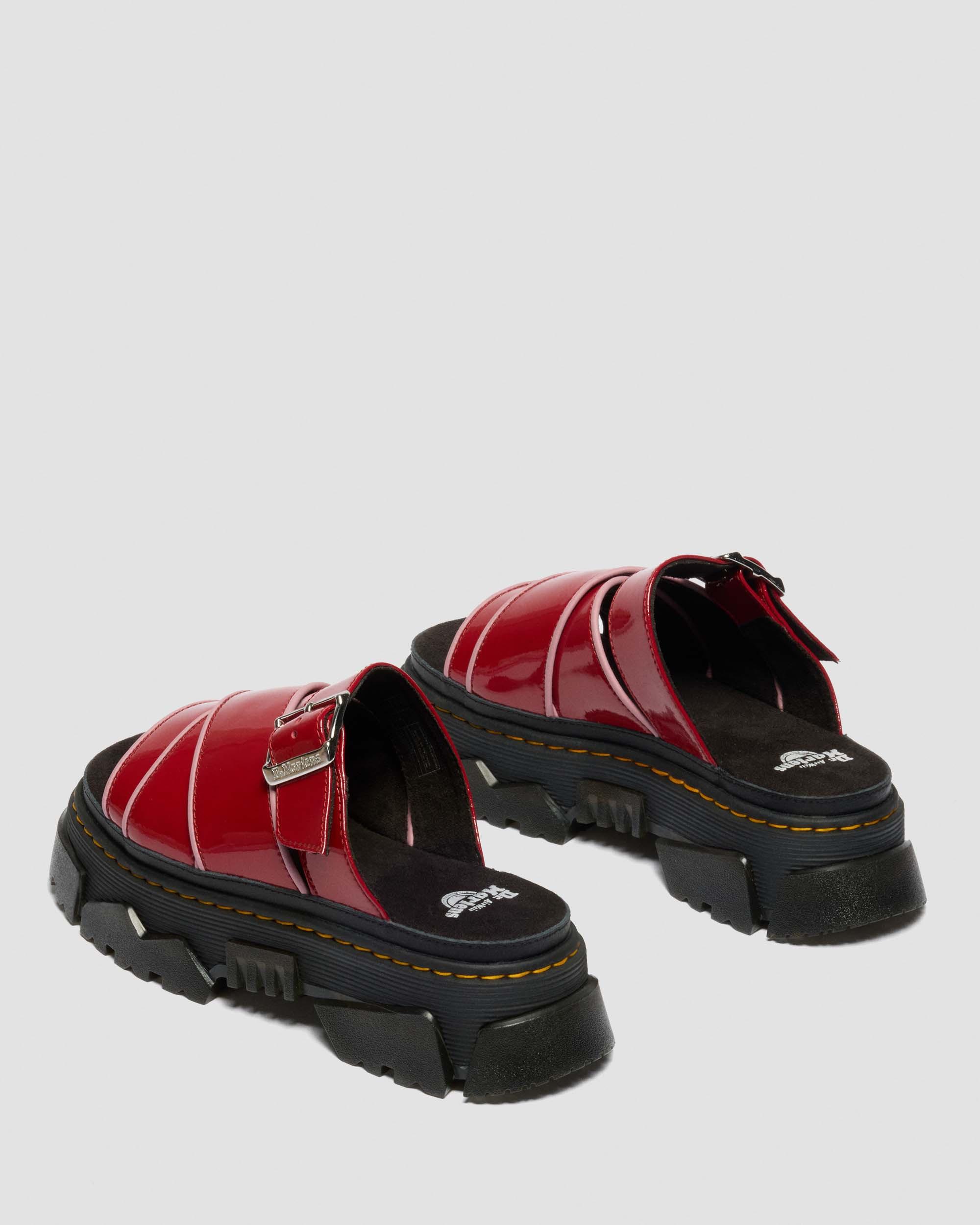 Mattison Slide-sandaler i blødt laklæder in Skarlagensrød