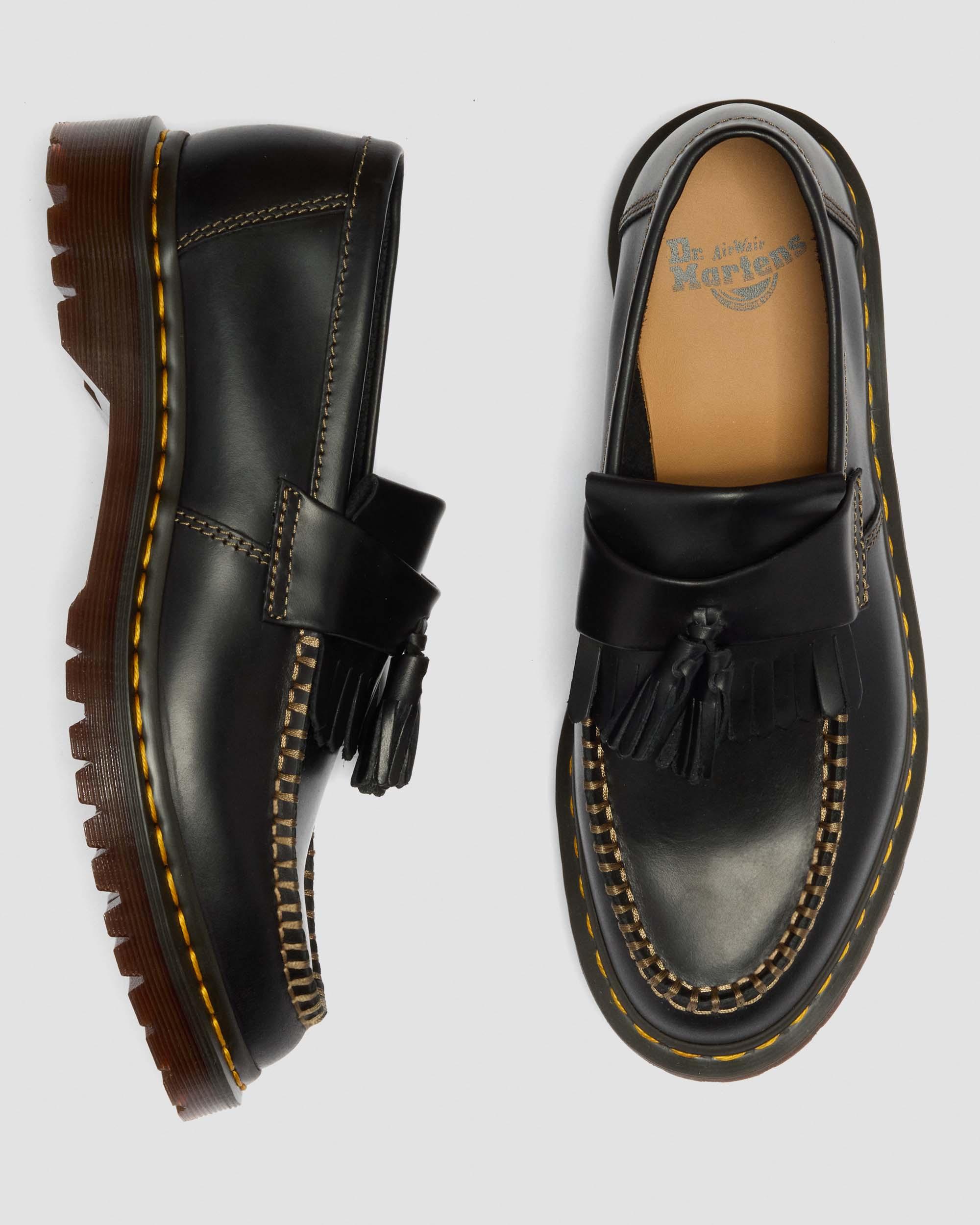Adrian Orleans Leather Tassel Loafers in Black | Dr. Martens