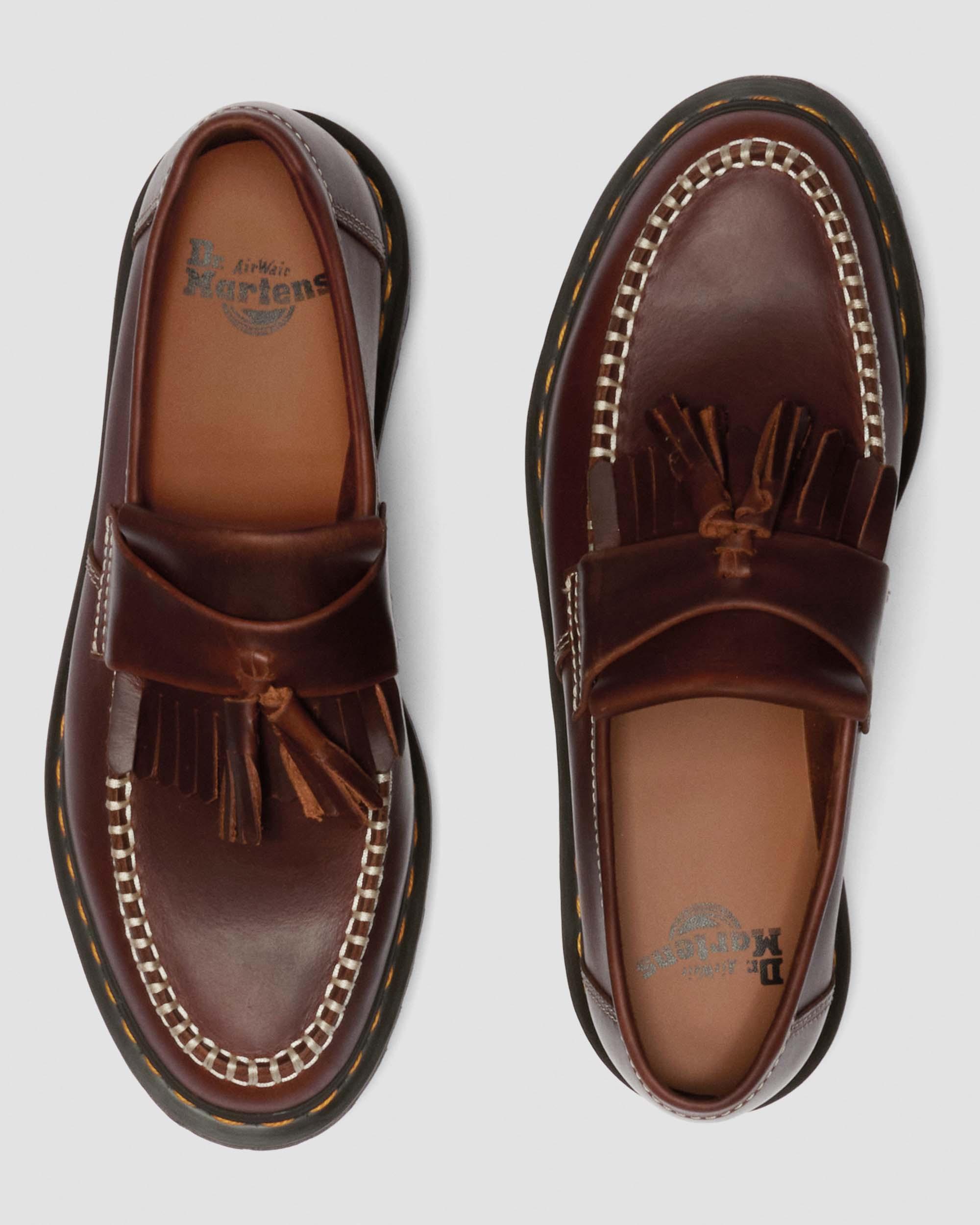Adrian Orleans Leather Tassel Loafers in Brown
