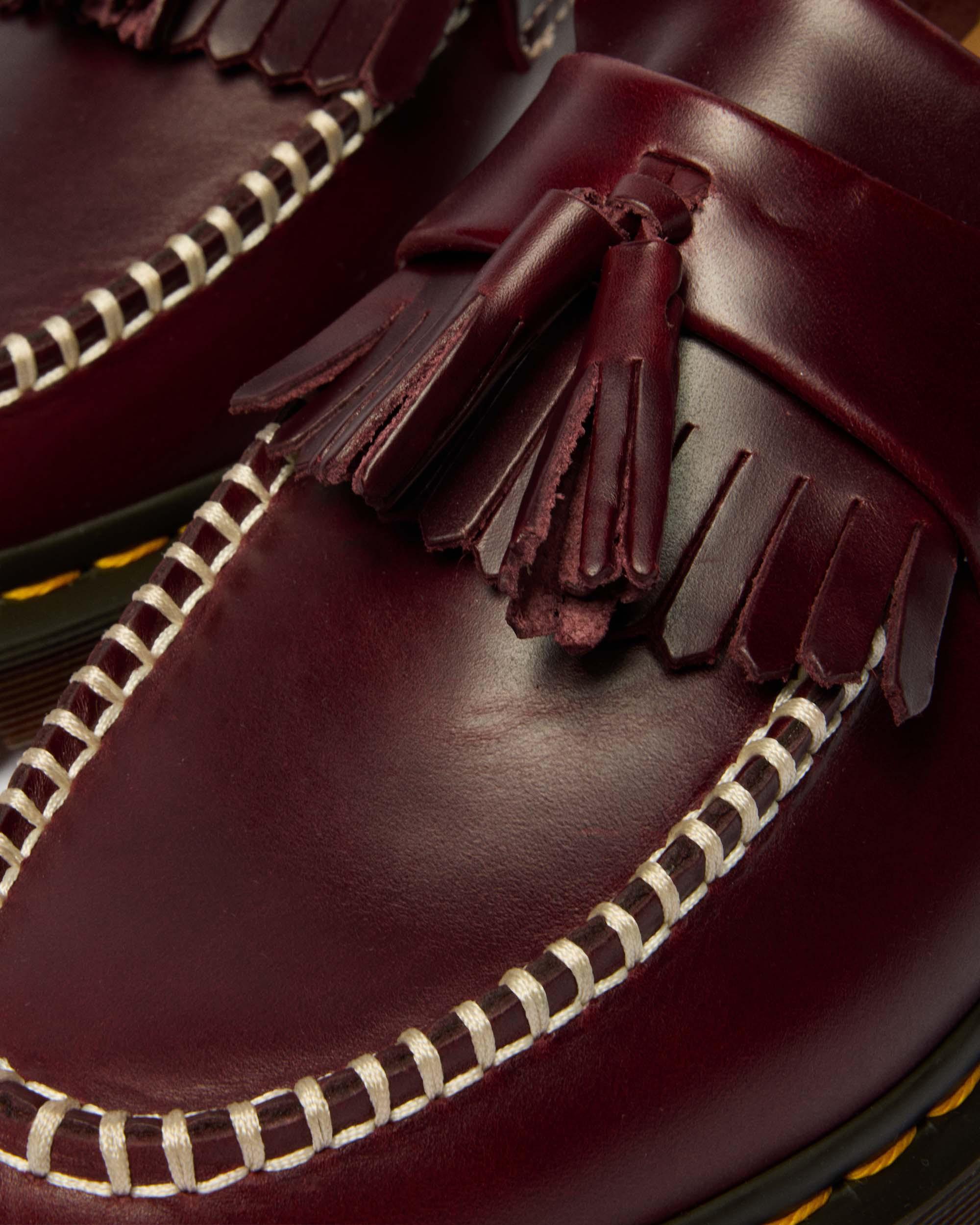 Mocasines Adrian de piel Orleans con borlas in Rojo Cereza