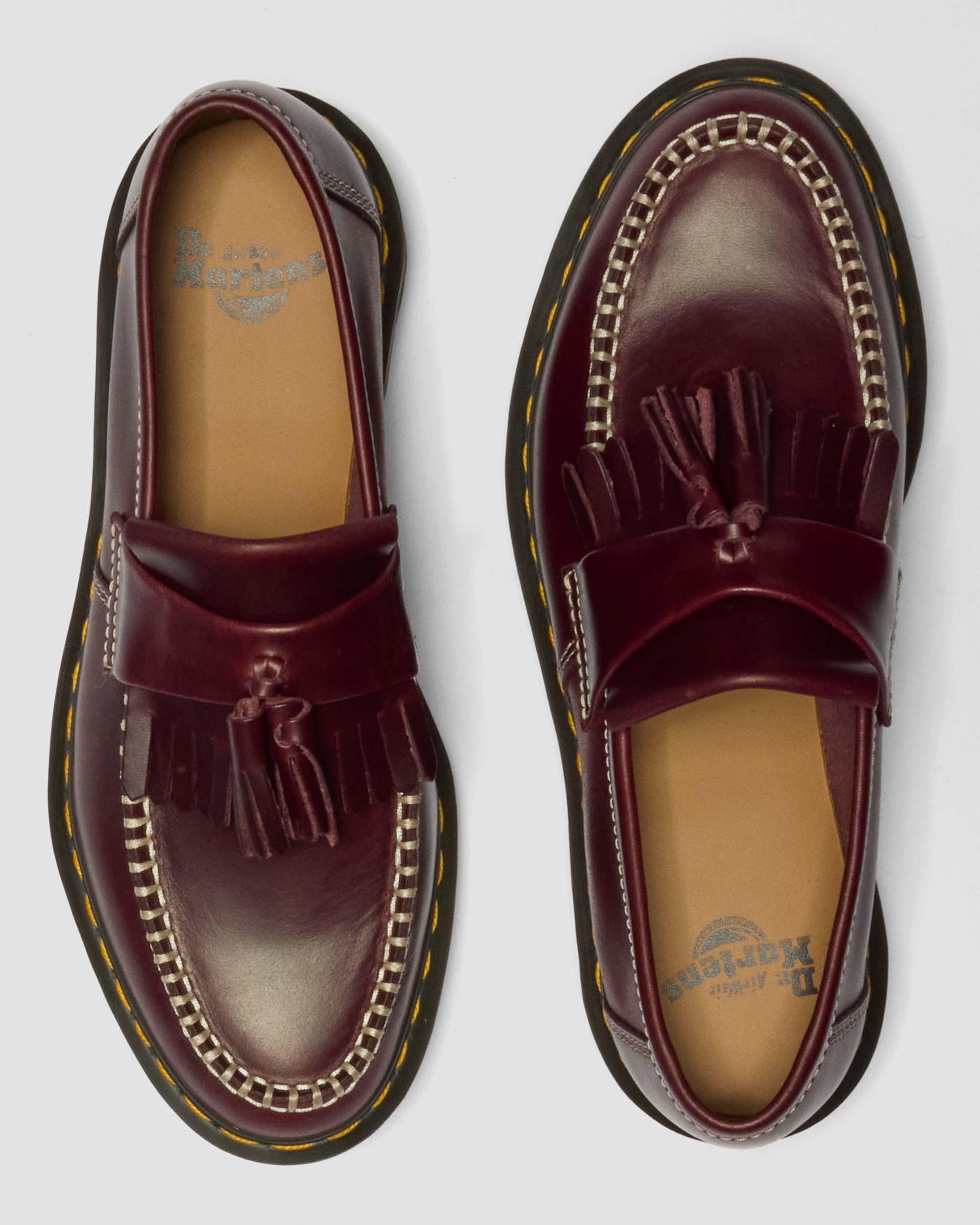 Mocasines Adrian de piel Orleans con borlas in Rojo Cereza