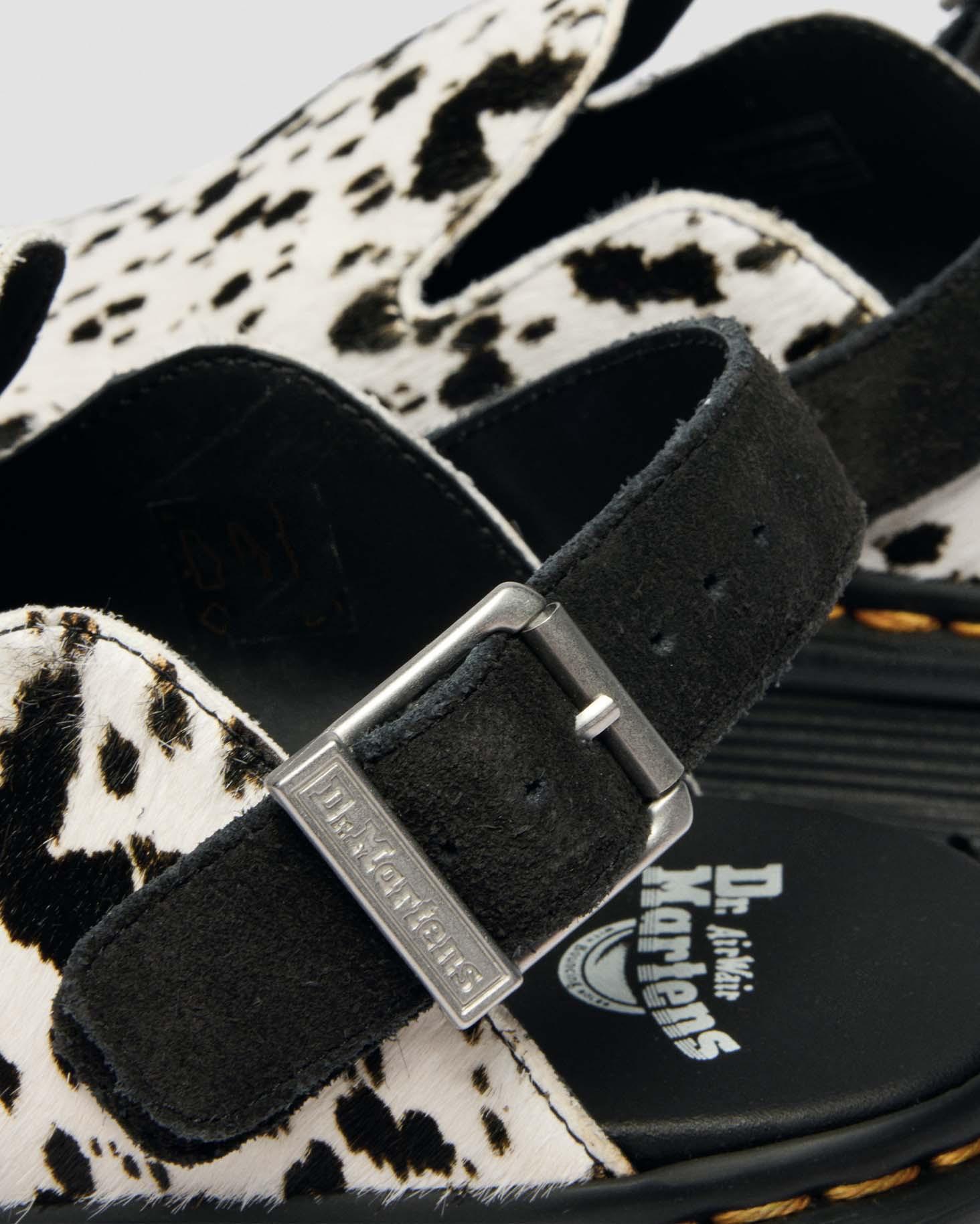 Zebzag Dalmatian Hair On Leather Platform Mules