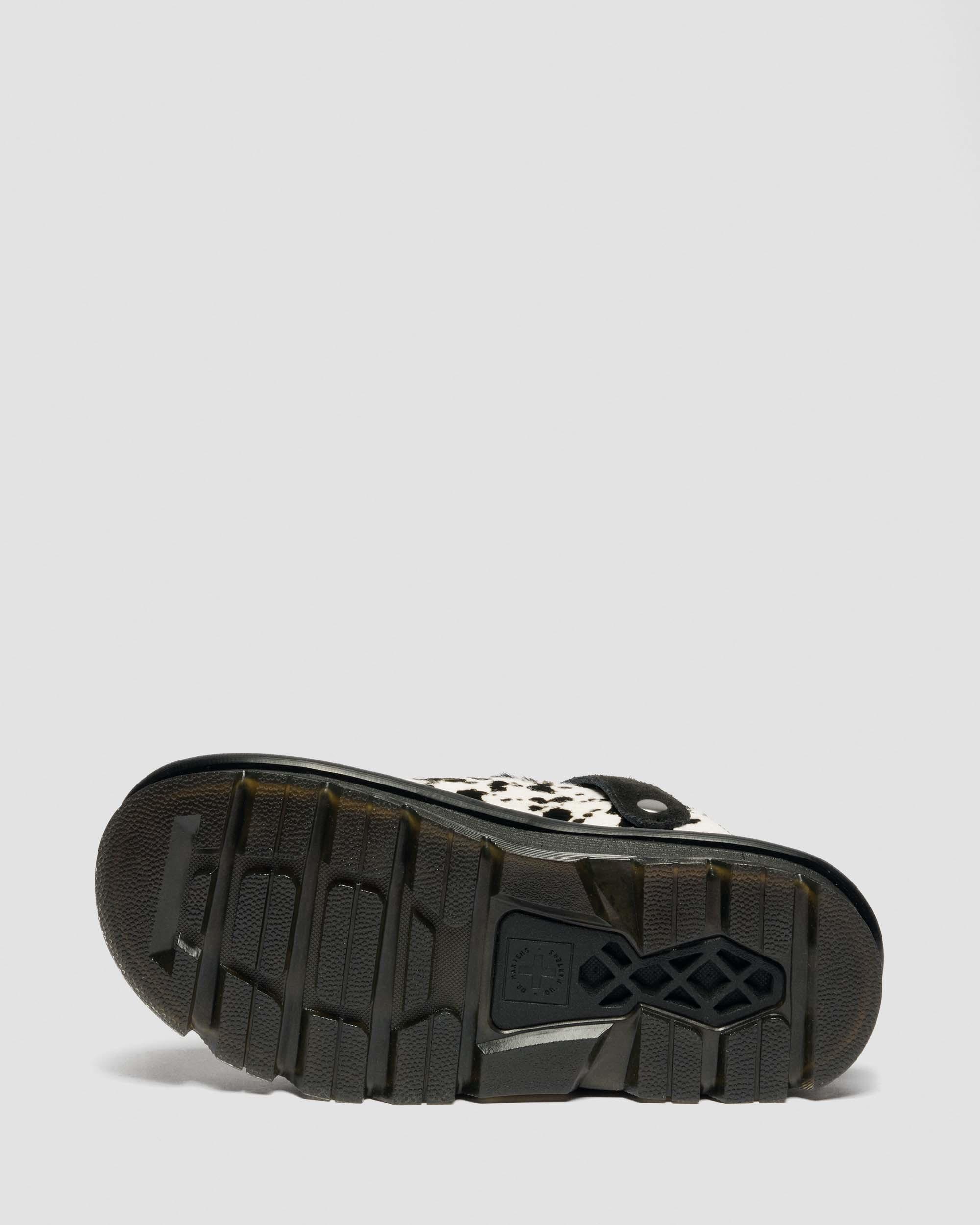 Zebzag Dalmatian Hair On Leather Platform Mules