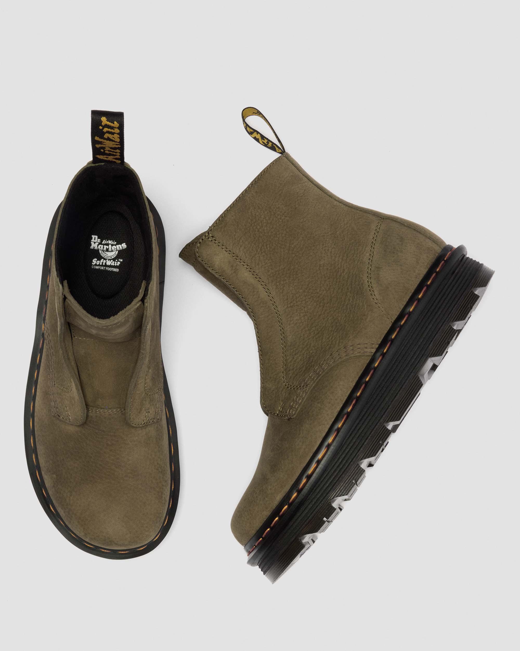 Zebzag Laceless Nubuck Boots in Vert olive Doc's