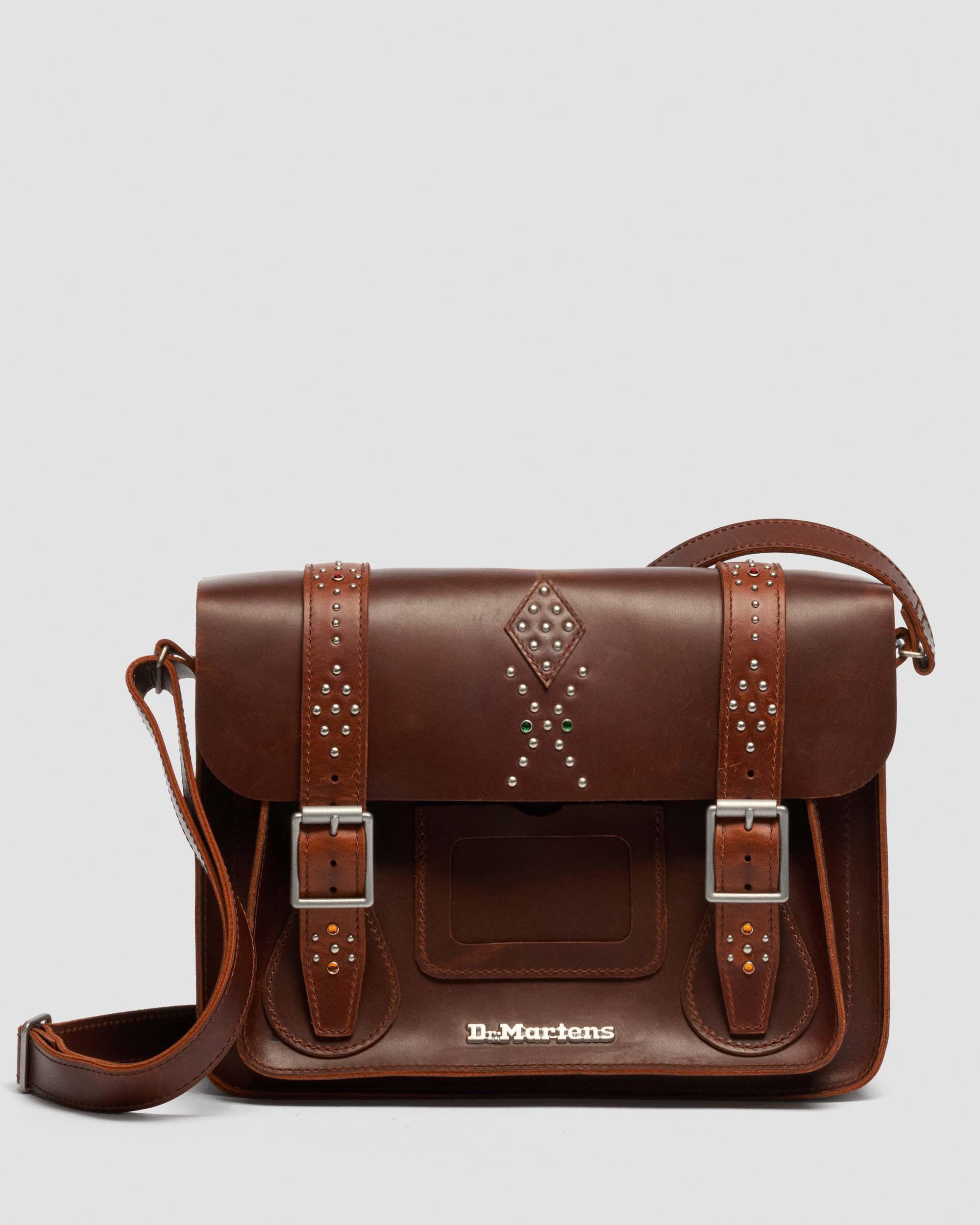 11 Inch Mayhem Leather Satchel in AMBER TAN