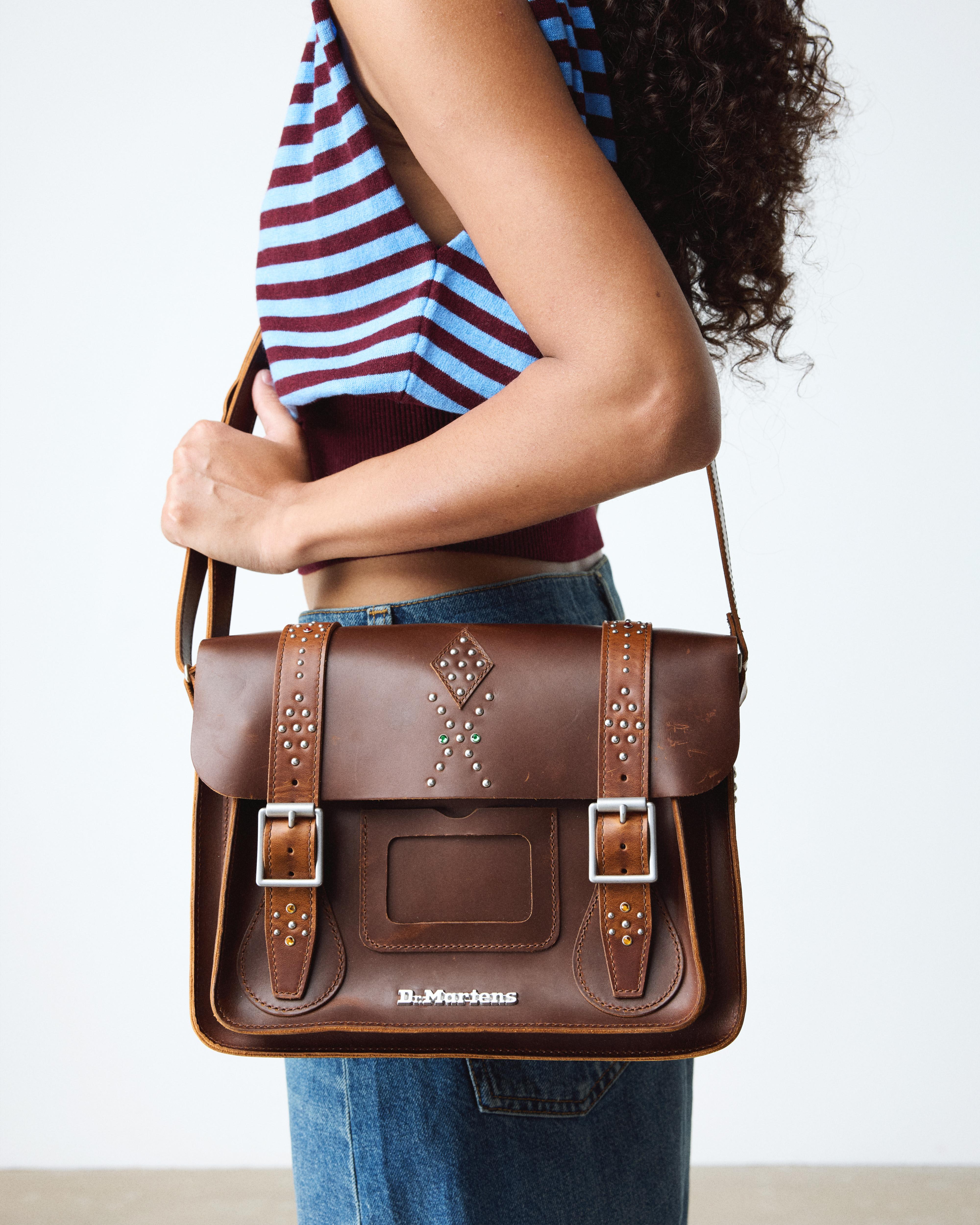 11 Inch Mayhem Leather Satchel in AMBER TAN | Dr. Martens™