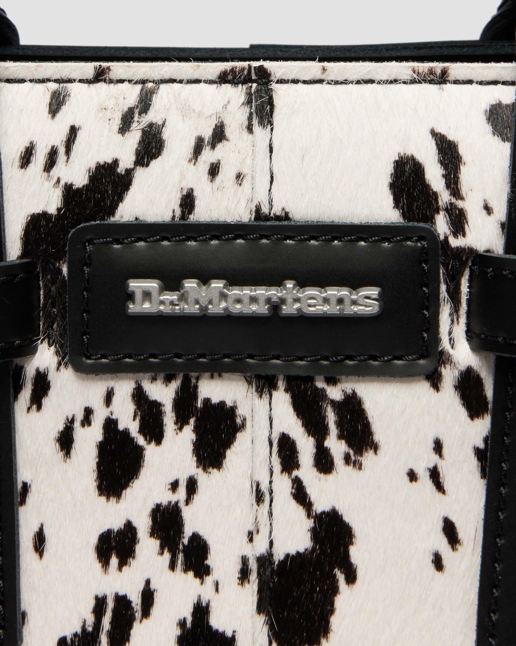 Extra Small Dalmatian Hair On Leather Tote Bag in Crème & Noir